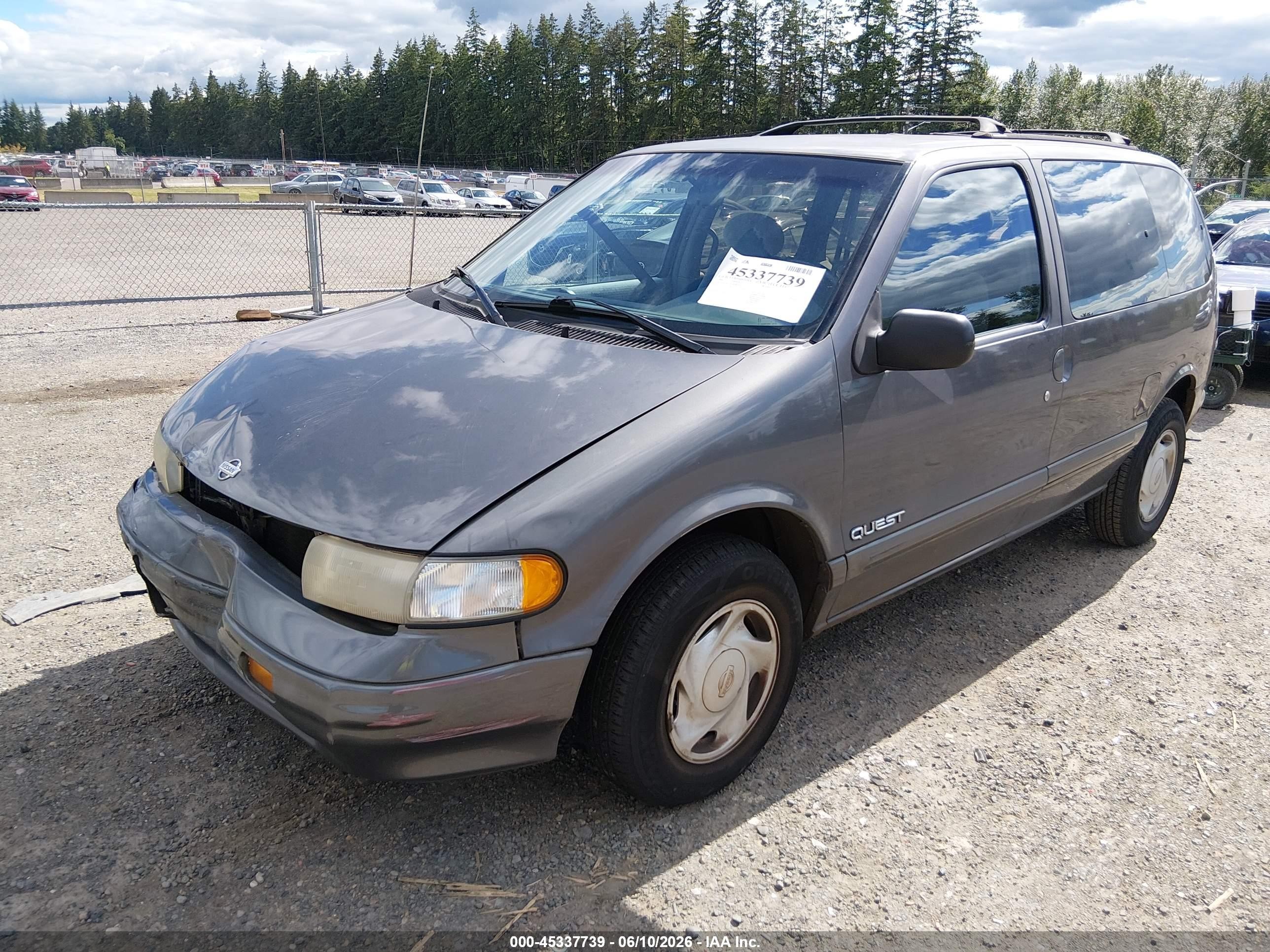 1994 Nissan Quest Xe/gxe Gray vin: 4N2DN11W3RD839476