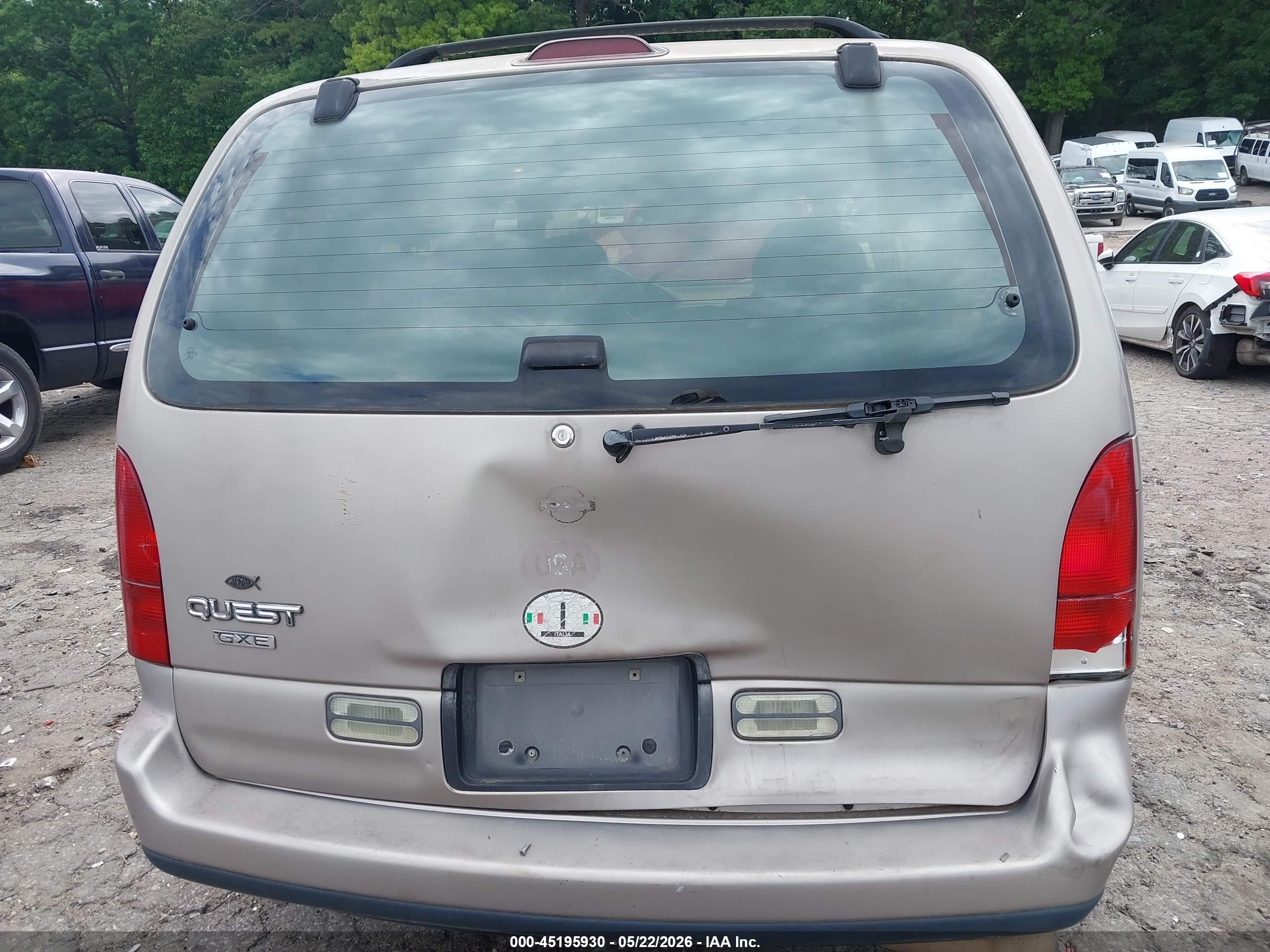 1995 Nissan Quest Xe/gxe Tan vin: 4N2DN11W7SD857677