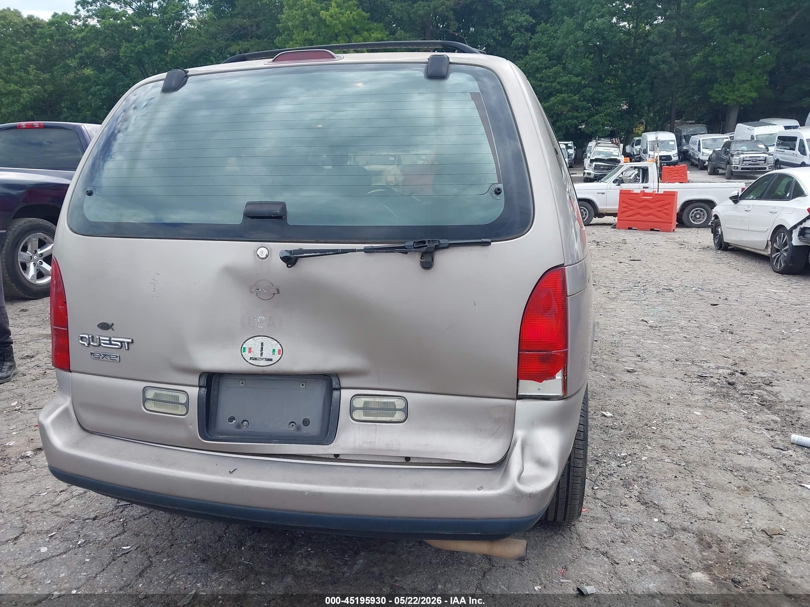 1995 Nissan Quest Xe/gxe Tan vin: 4N2DN11W7SD857677