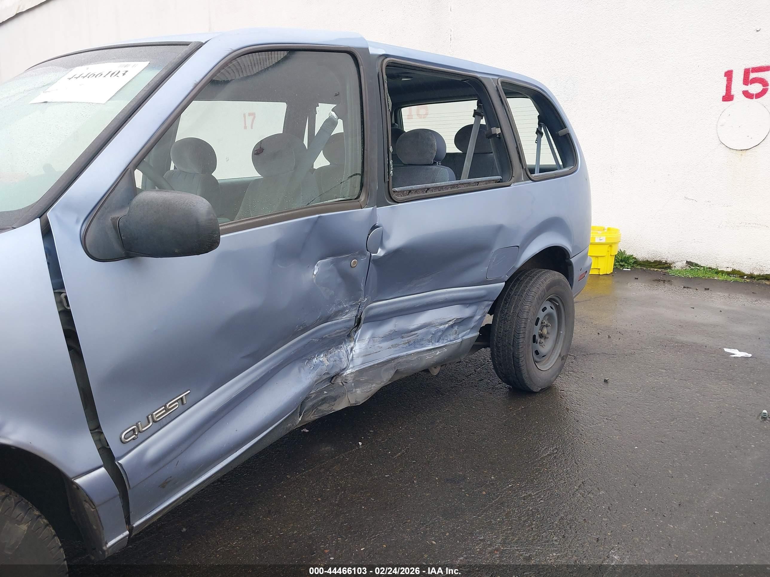 1995 Nissan Quest Xe/gxe Light Blue vin: 4N2DN11W9SD830190