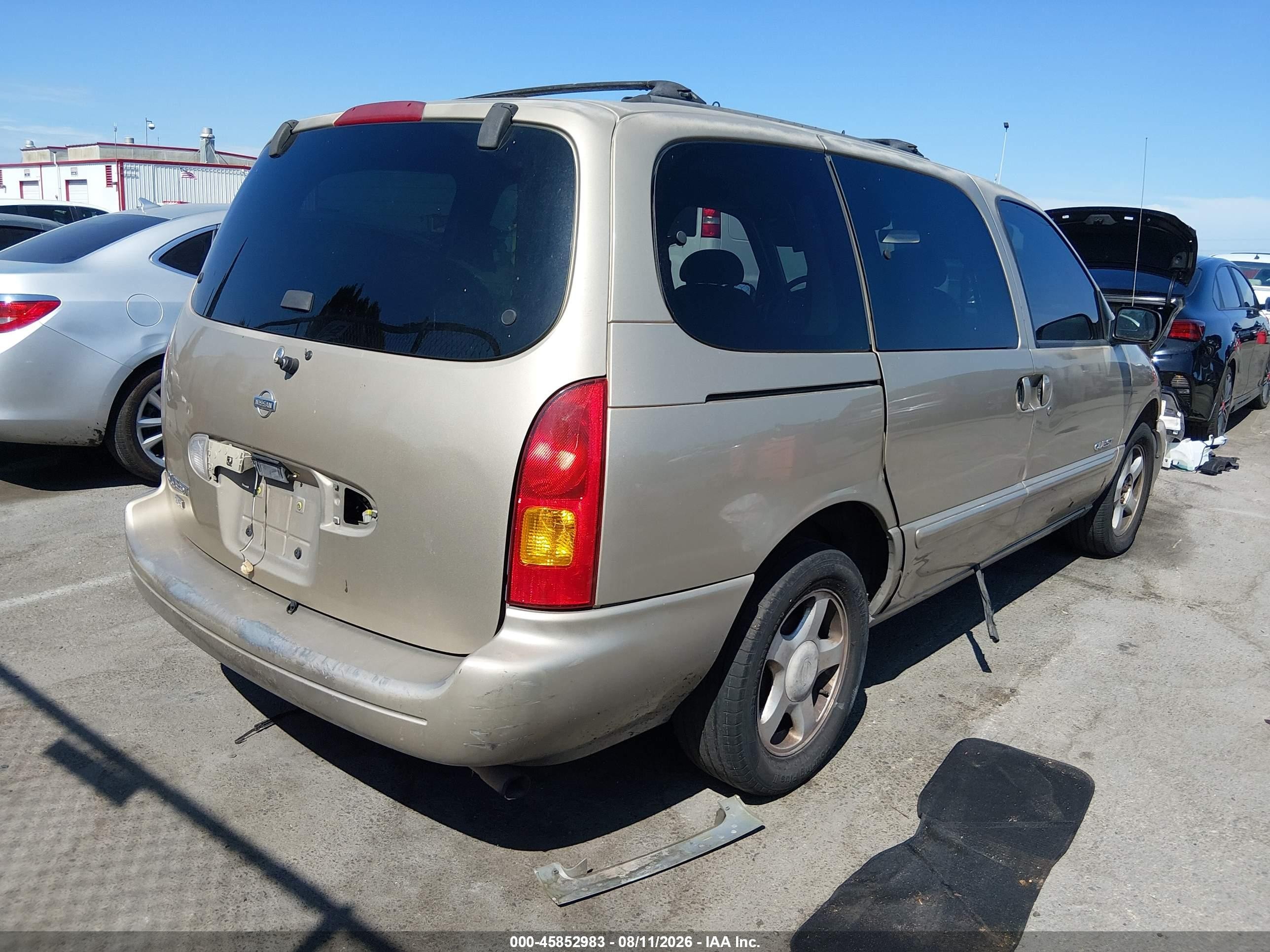 1999 Nissan Quest Gle/gxe/se Gold vin: 4N2XN11T2XD828419
