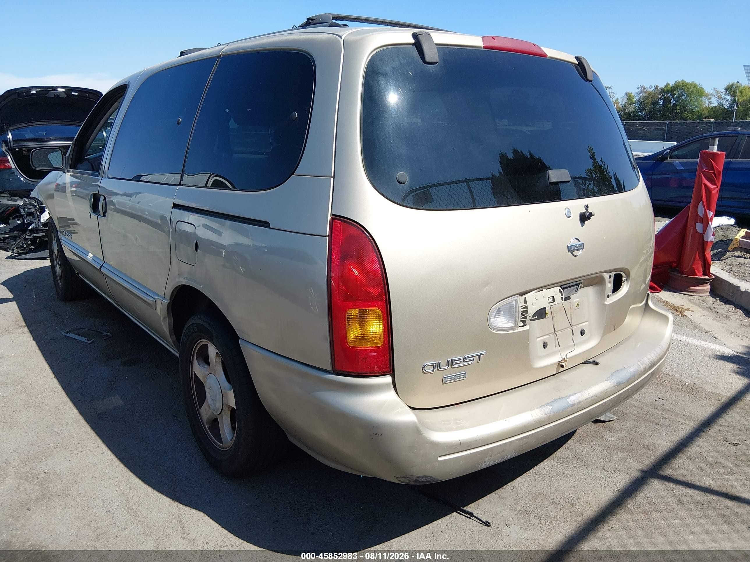 1999 Nissan Quest Gle/gxe/se Gold vin: 4N2XN11T2XD828419