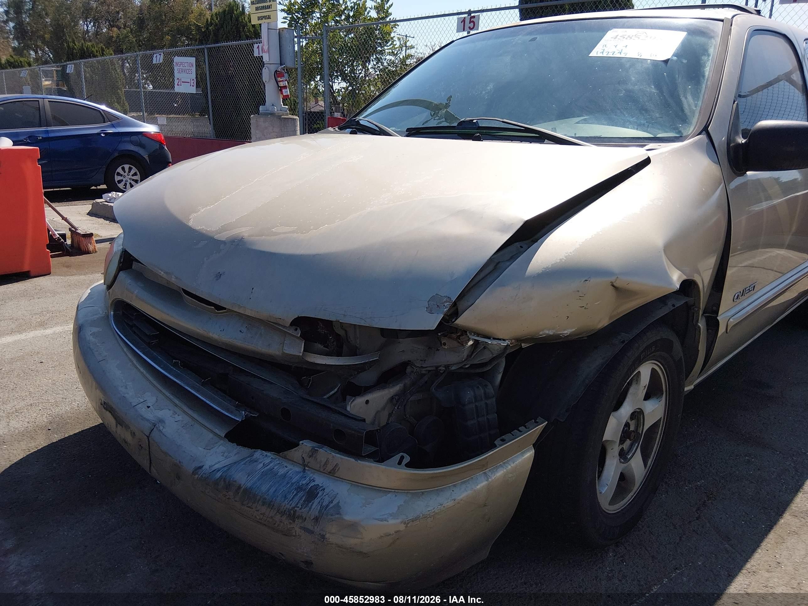 1999 Nissan Quest Gle/gxe/se Gold vin: 4N2XN11T2XD828419