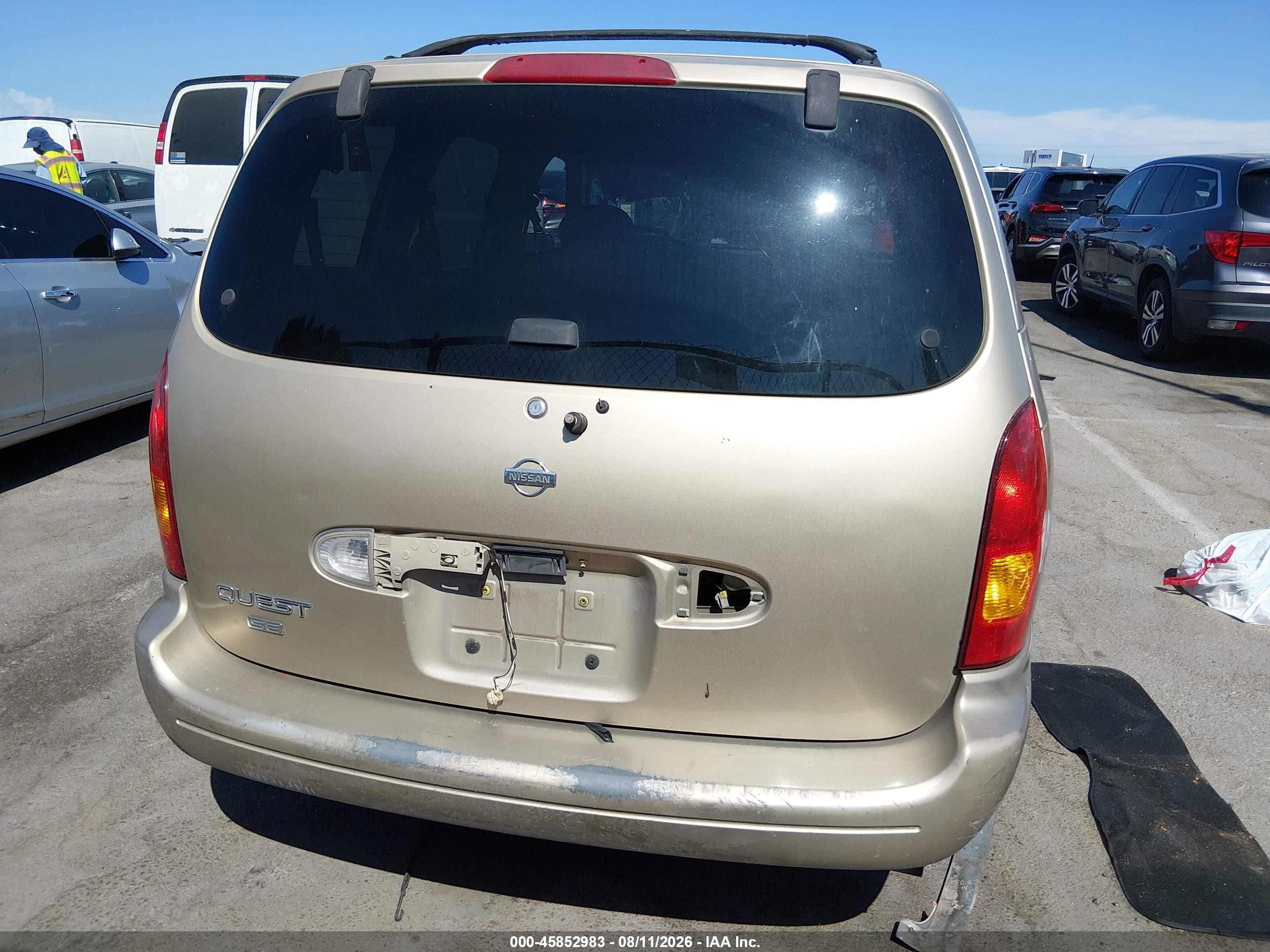 1999 Nissan Quest Gle/gxe/se Gold vin: 4N2XN11T2XD828419