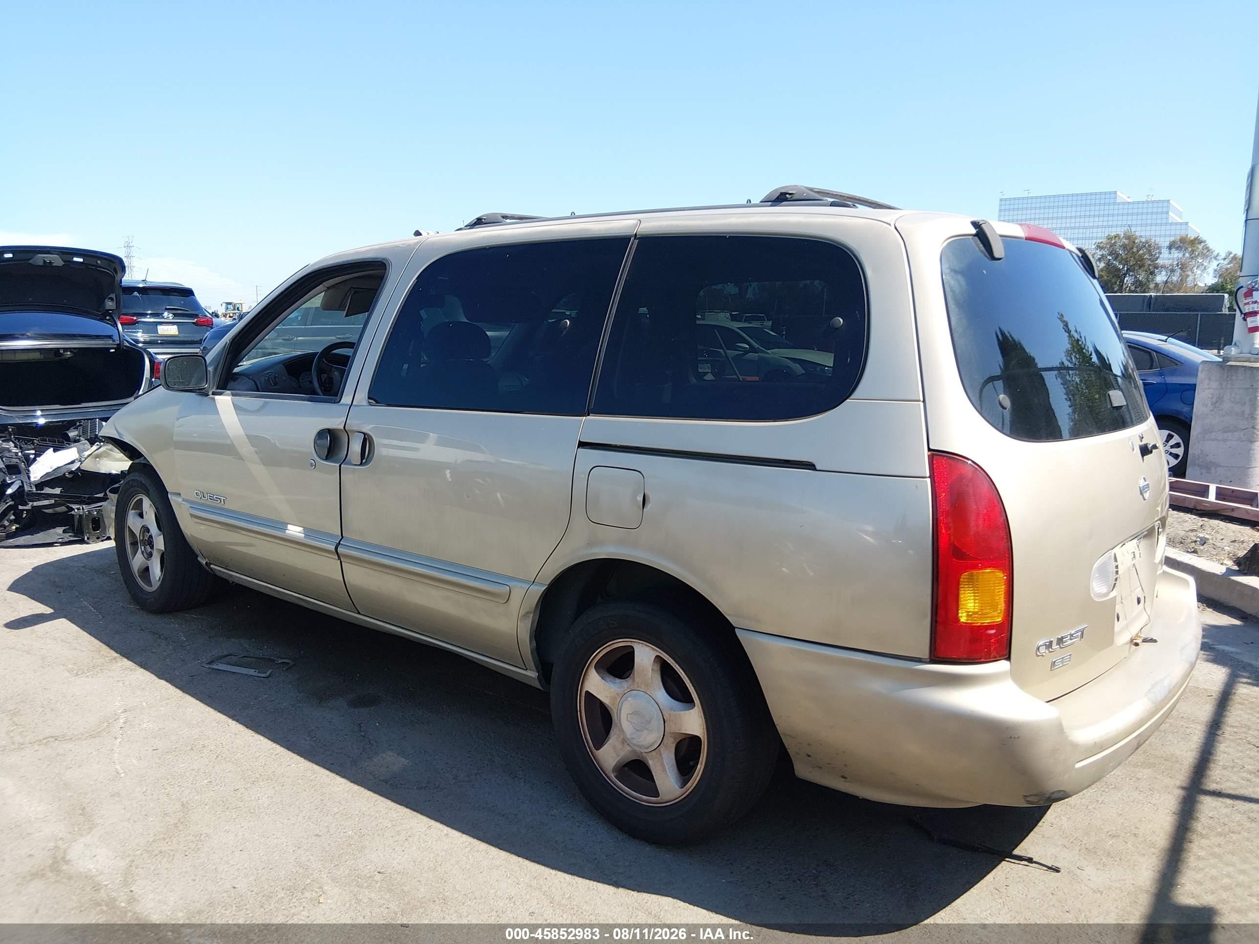 1999 Nissan Quest Gle/gxe/se Gold vin: 4N2XN11T2XD828419