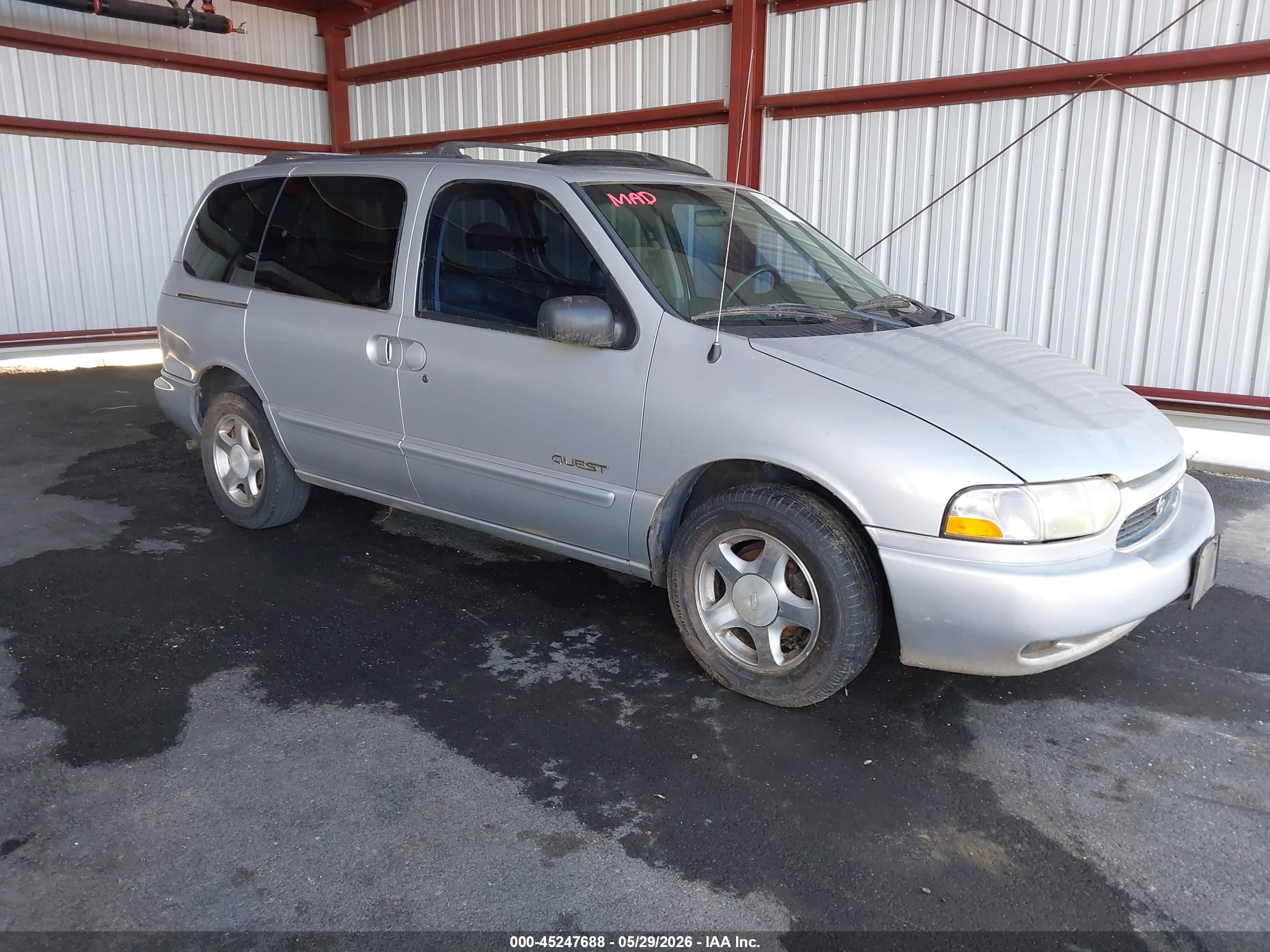 1999 Nissan Quest Gle/gxe/se Silver vin: 4N2XN11T3XD825299