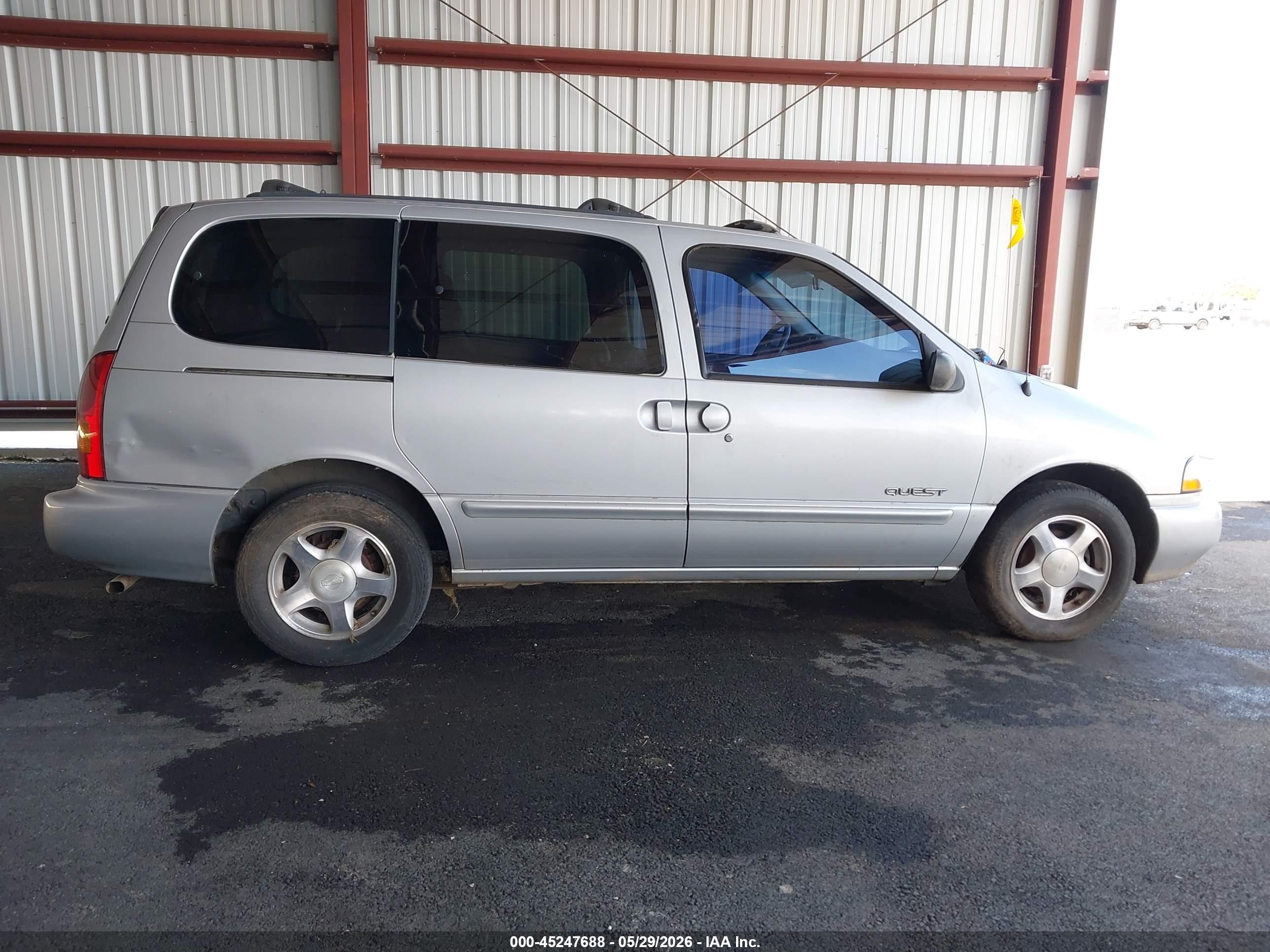 1999 Nissan Quest Gle/gxe/se Silver vin: 4N2XN11T3XD825299