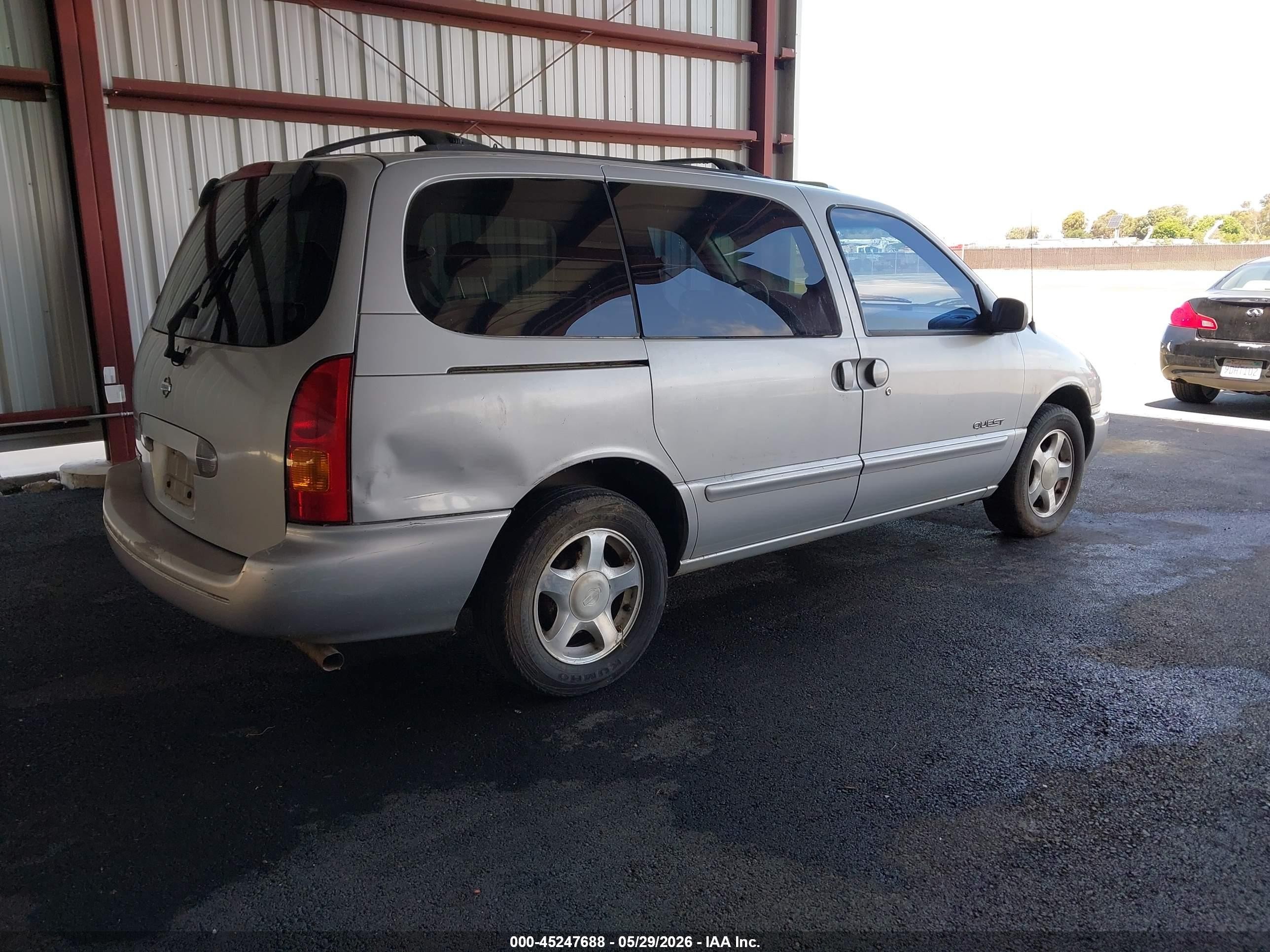 1999 Nissan Quest Gle/gxe/se Silver vin: 4N2XN11T3XD825299