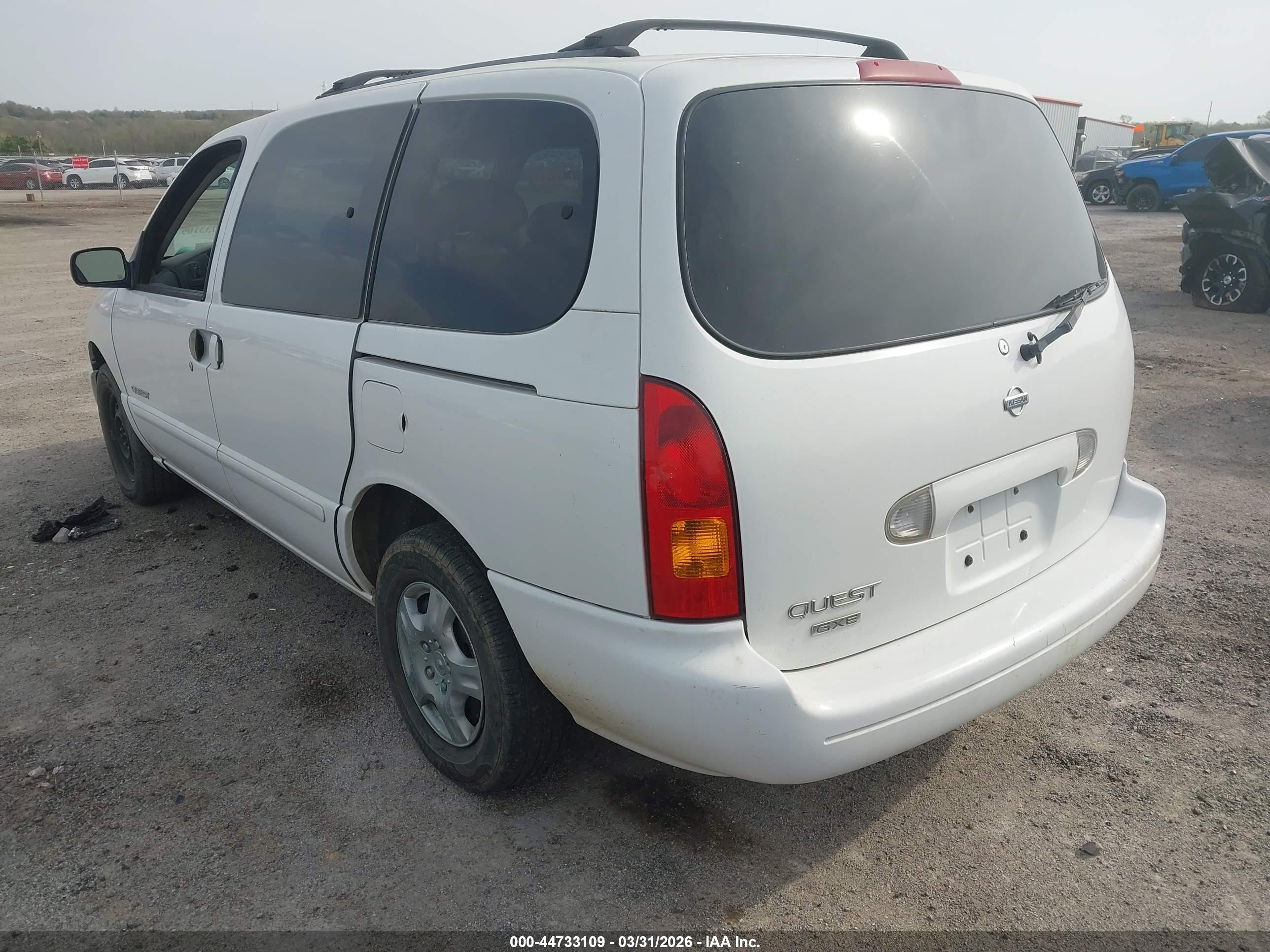 1999 Nissan Quest Gle/gxe/se White vin: 4N2XN11T5XD818399