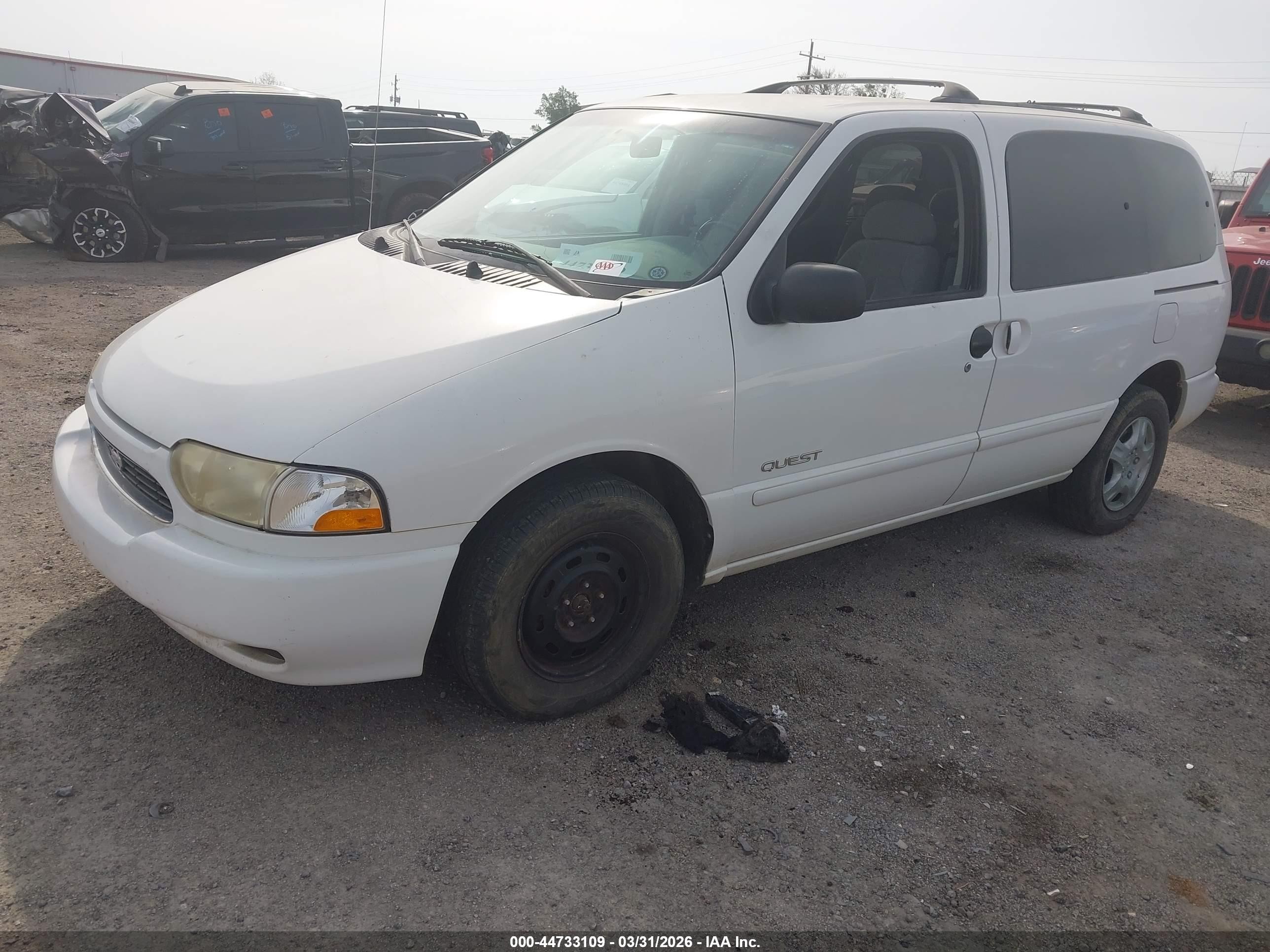 1999 Nissan Quest Gle/gxe/se White vin: 4N2XN11T5XD818399
