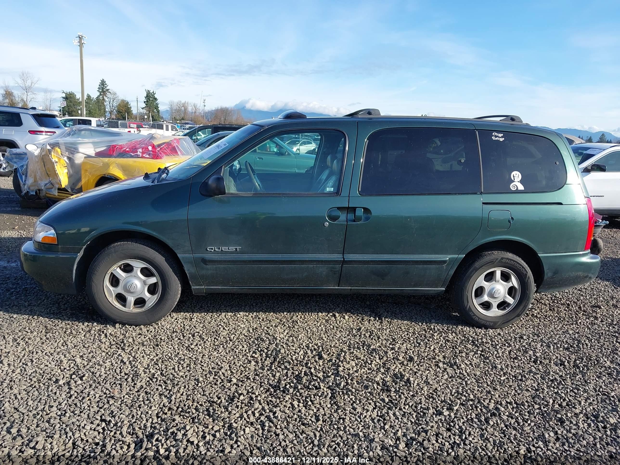 1999 Nissan Quest Se/gle/gxe Green vin: 4N2XN11T5XD820444