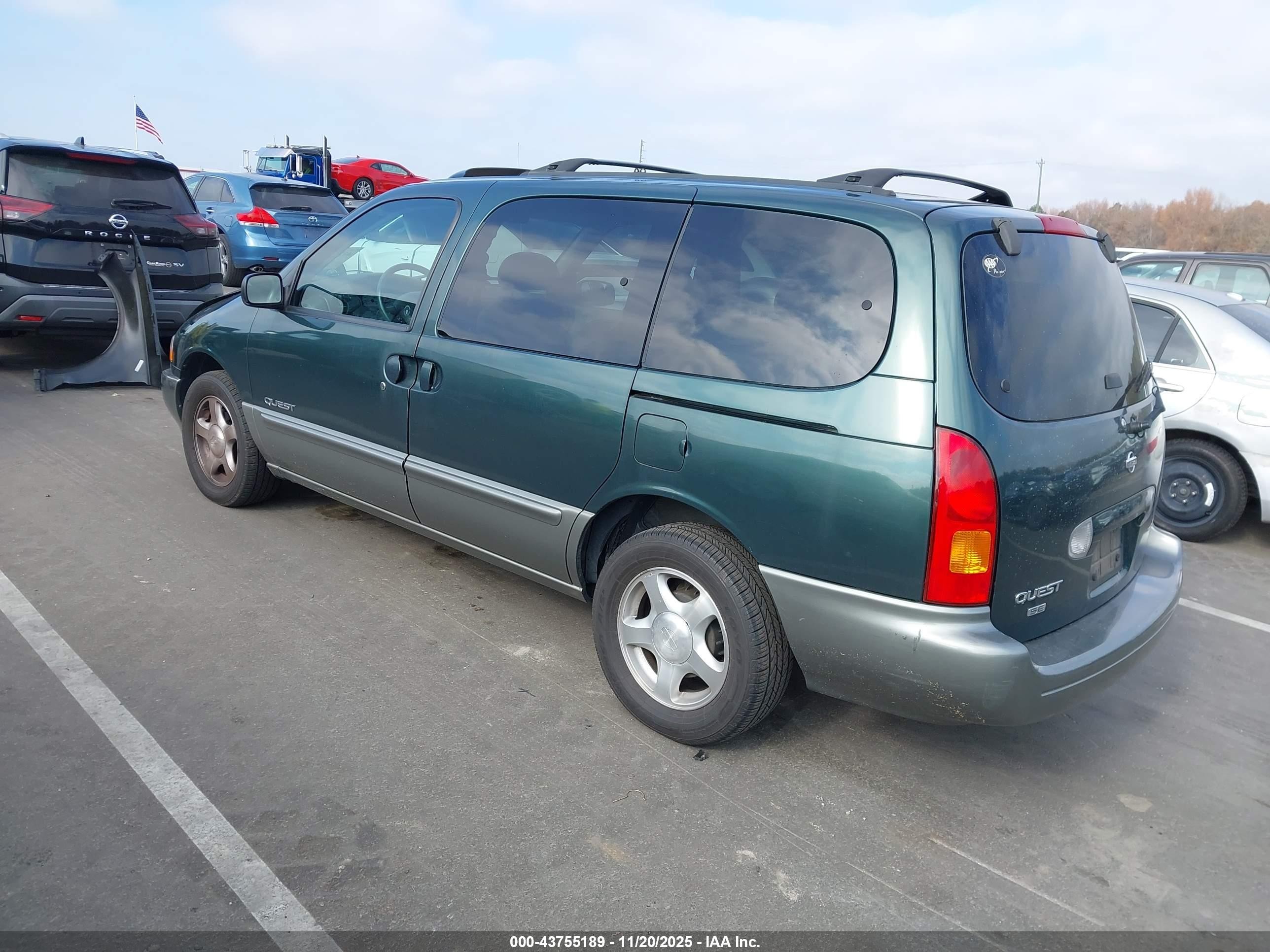 1999 Nissan Quest   Green vin: 4N2XN11T5XD832884
