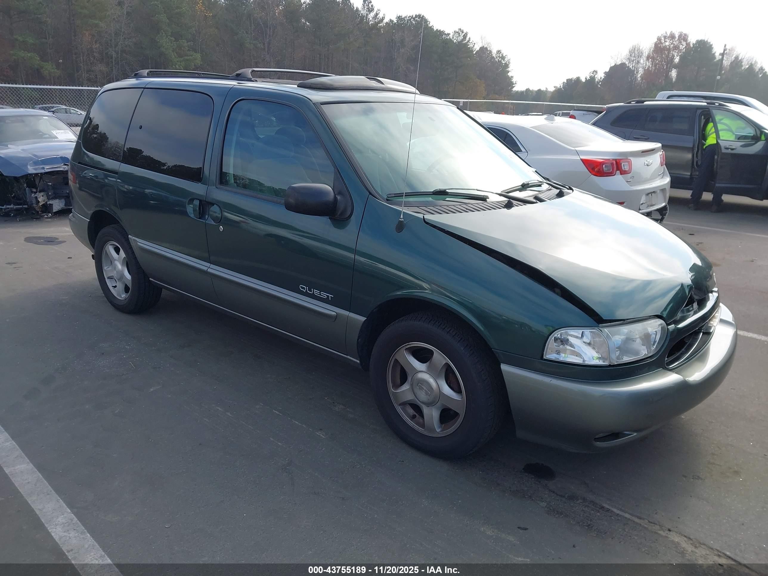 1999 Nissan Quest   Green vin: 4N2XN11T5XD832884