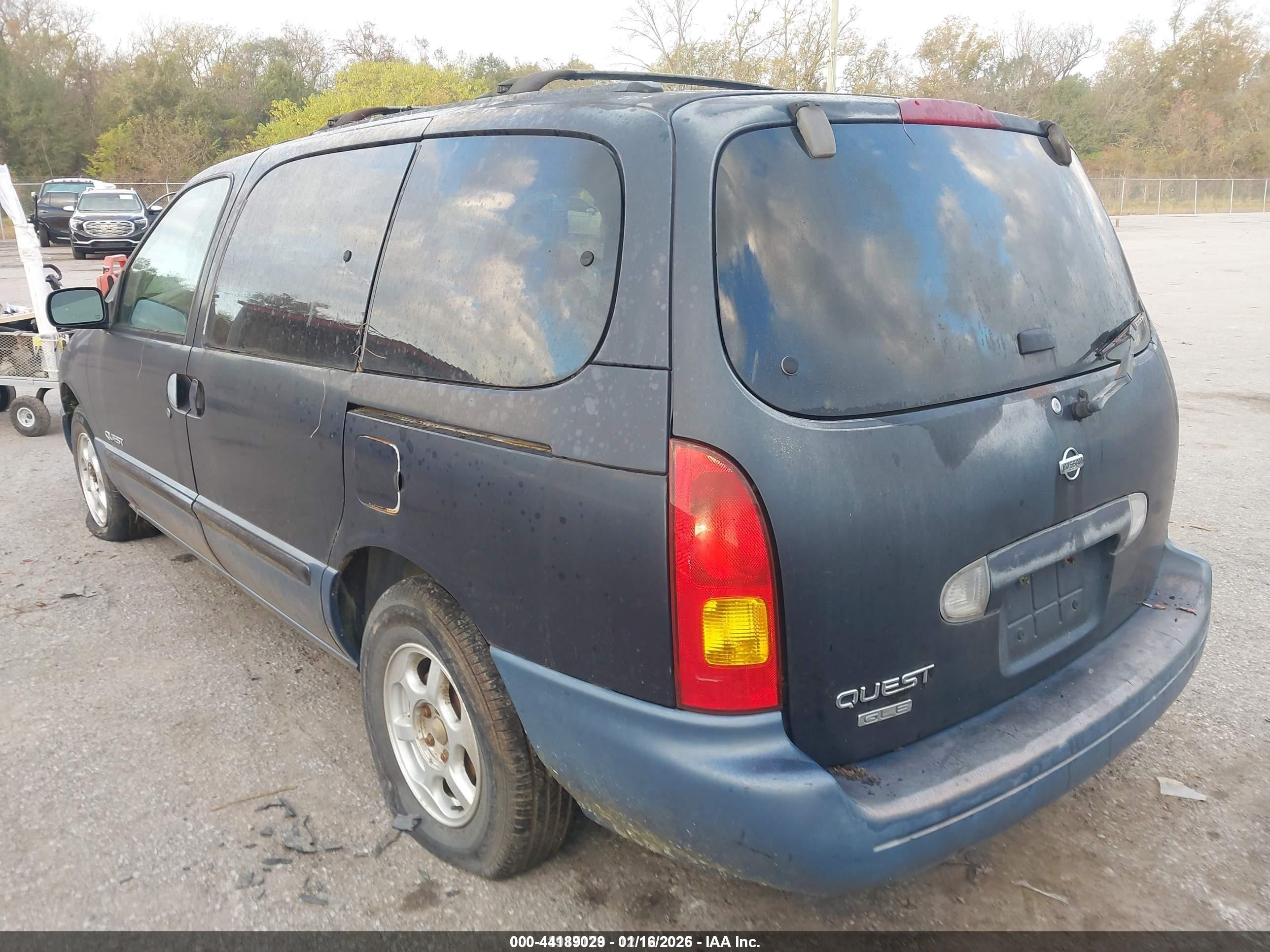 1999 Nissan Quest Gle/gxe/se Blue vin: 4N2XN11T7XD810448