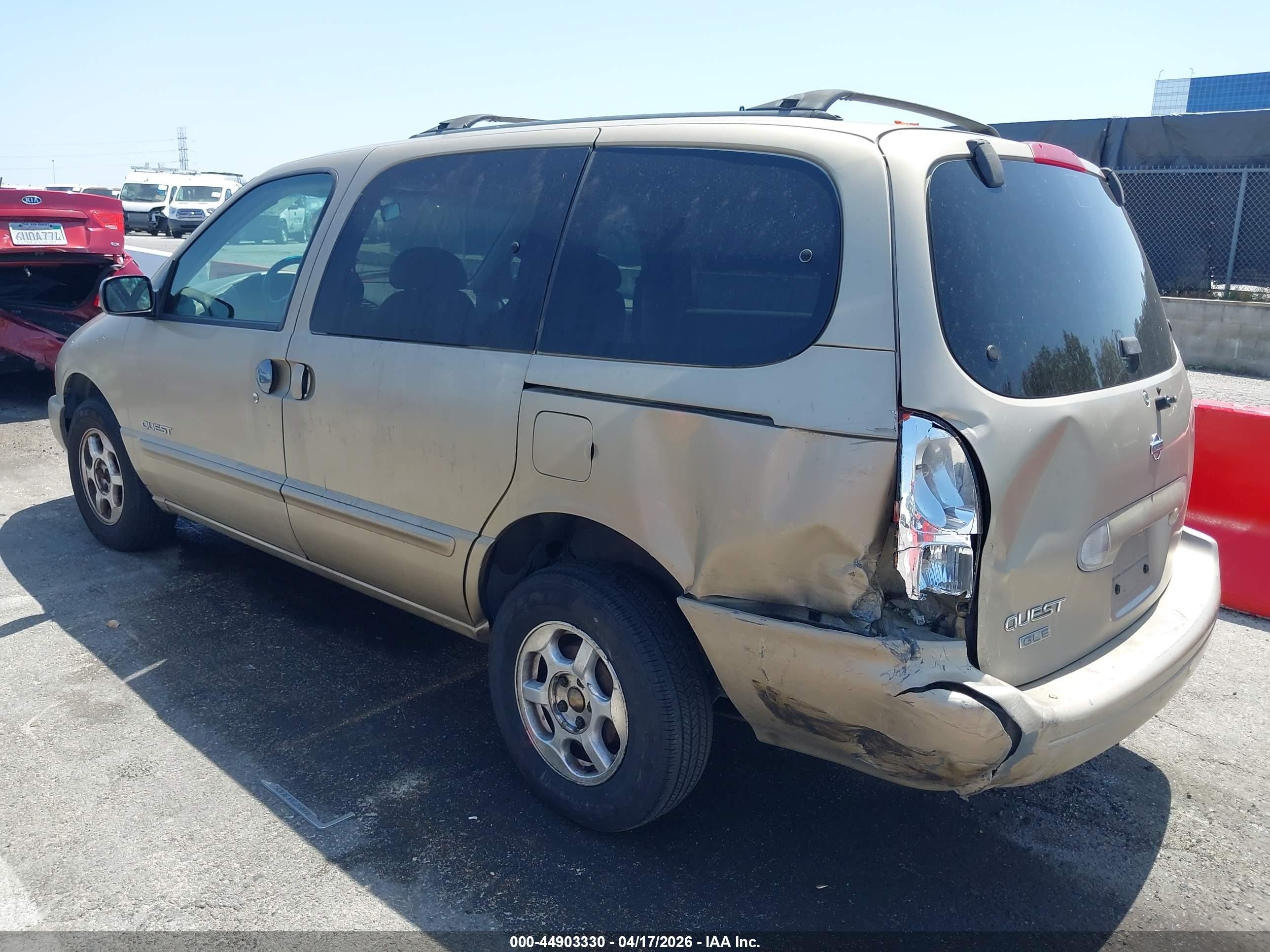 1999 Nissan Quest Gle/gxe/se Gold vin: 4N2XN11T7XD831204
