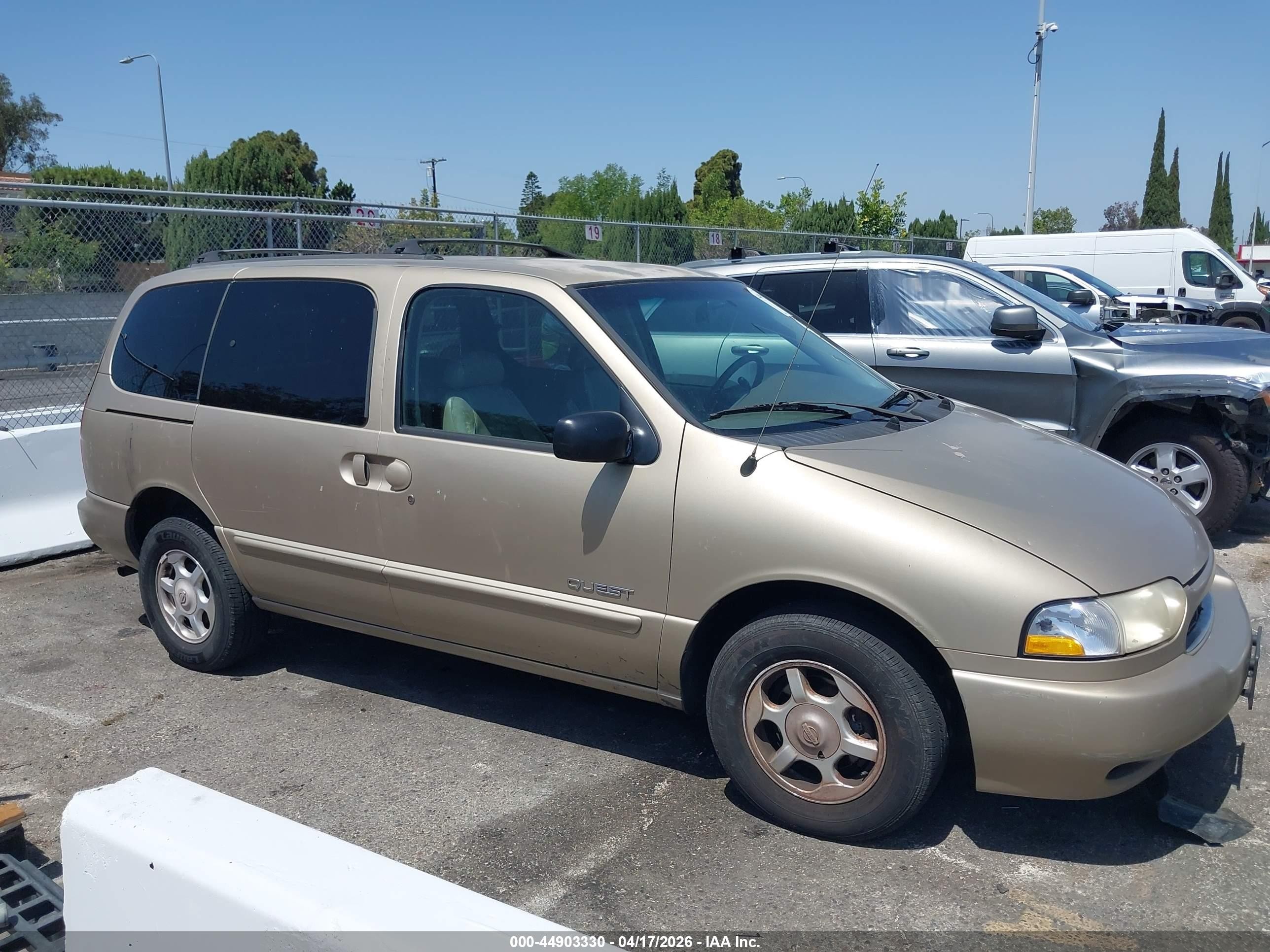 1999 Nissan Quest Gle/gxe/se Gold vin: 4N2XN11T7XD831204