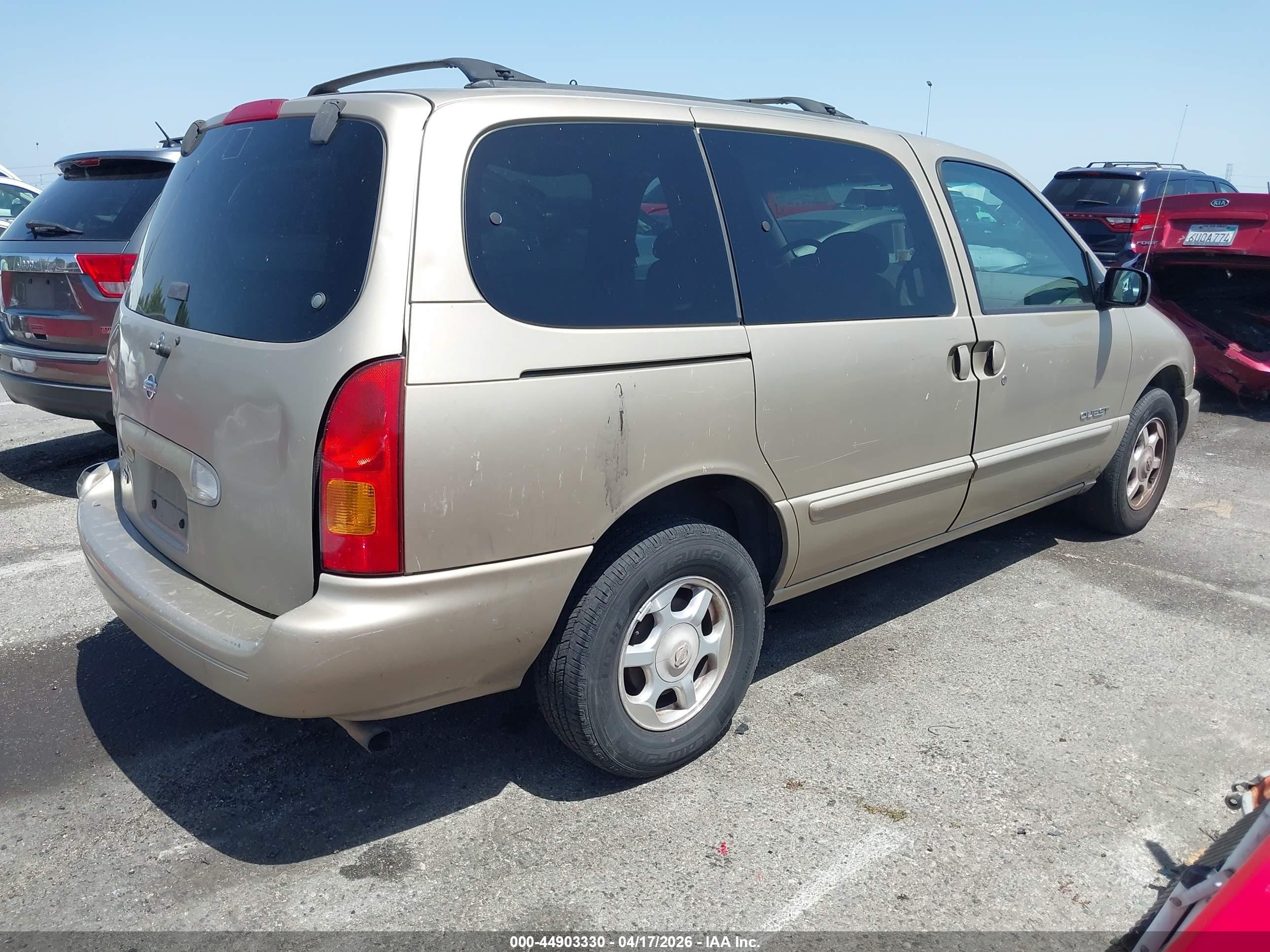 1999 Nissan Quest Gle/gxe/se Gold vin: 4N2XN11T7XD831204