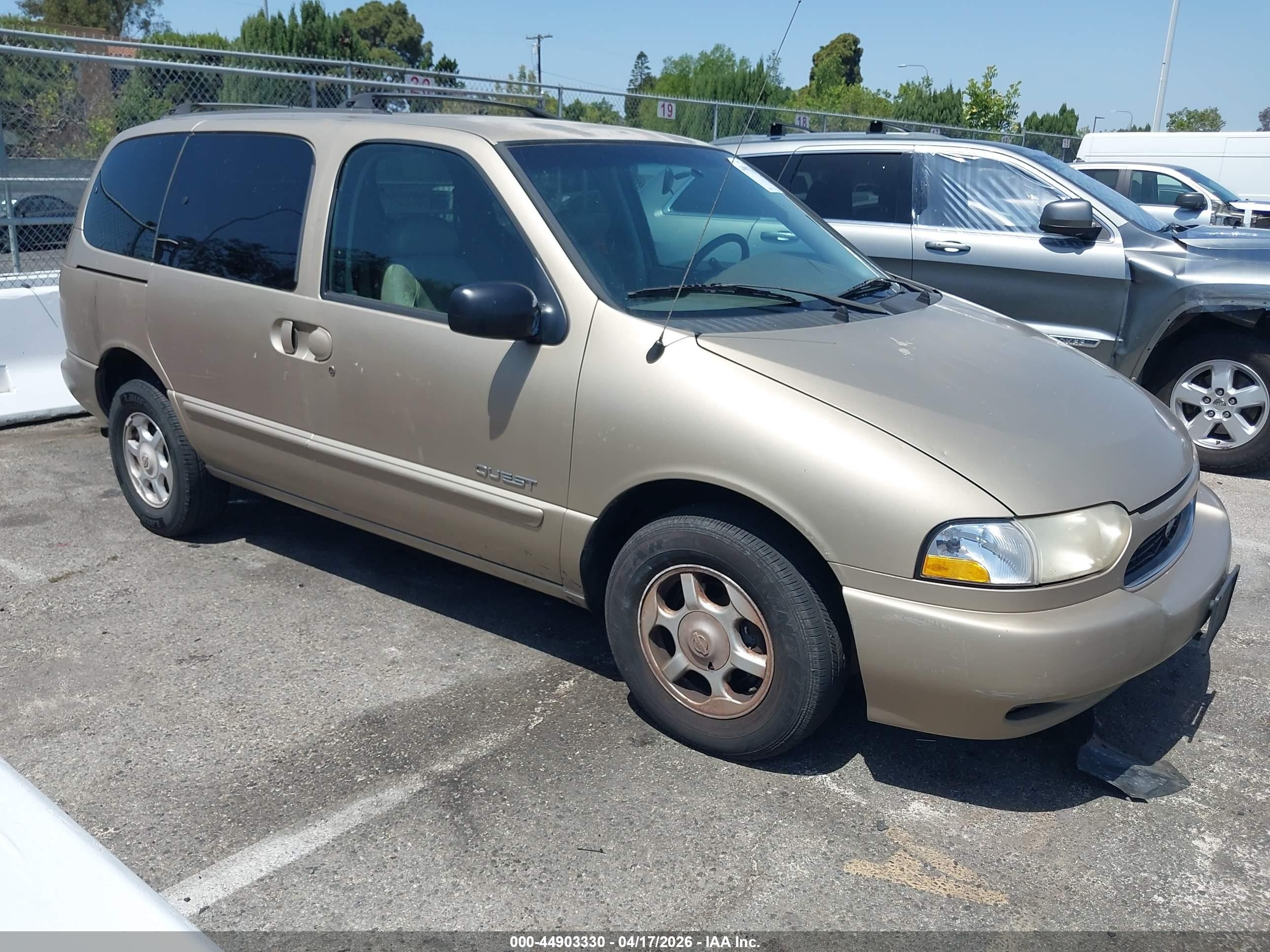 1999 Nissan Quest Gle/gxe/se Gold vin: 4N2XN11T7XD831204