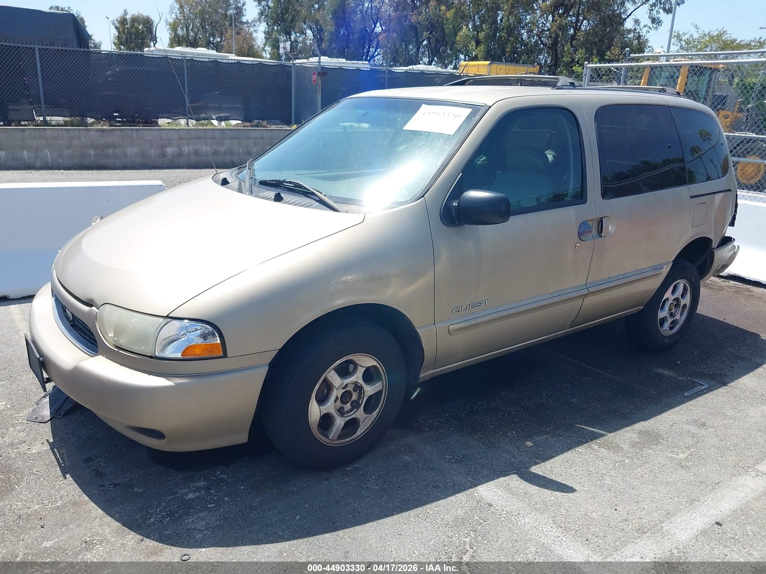 1999 Nissan Quest Gle/gxe/se Gold vin: 4N2XN11T7XD831204