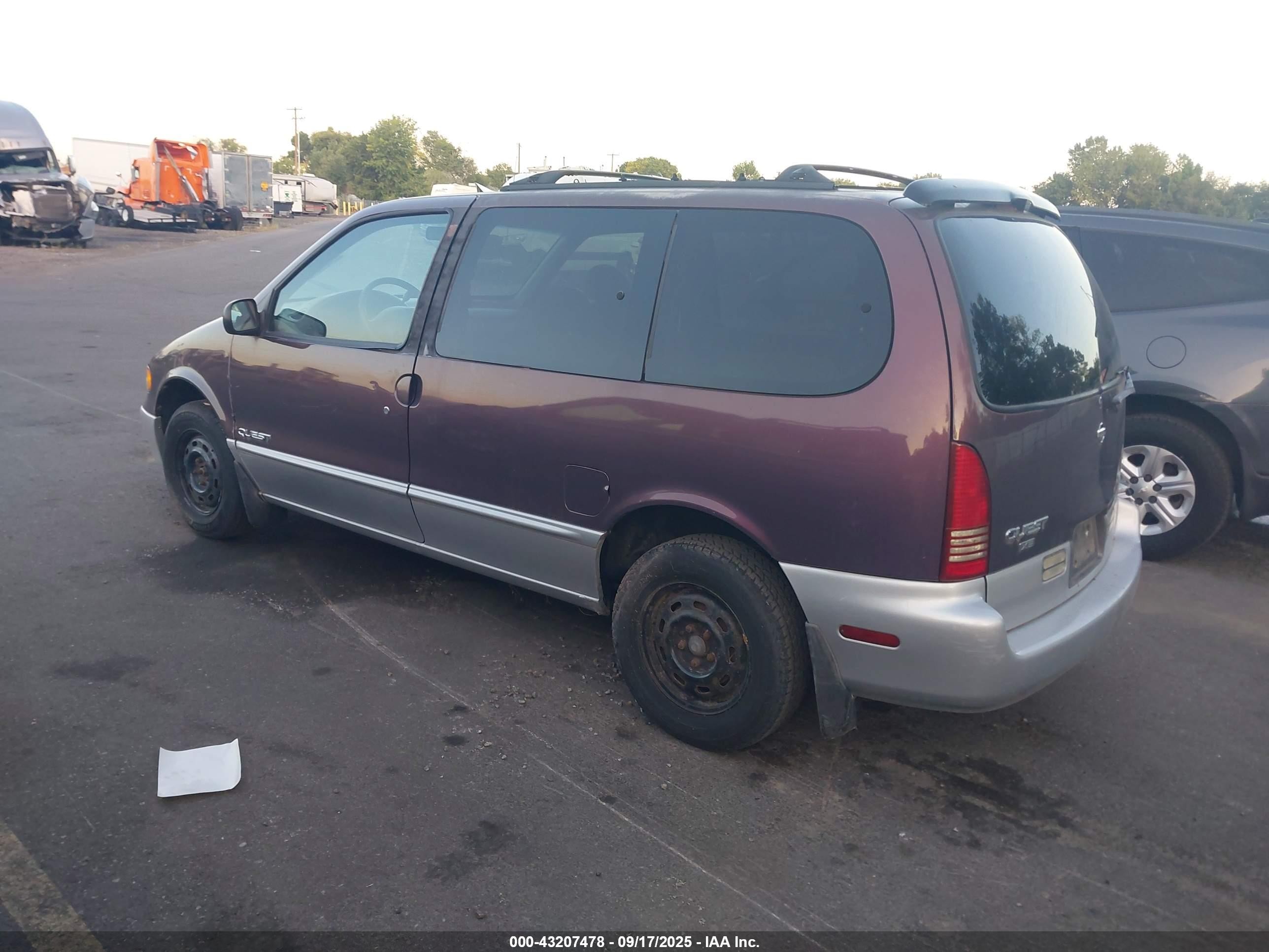 1998 Nissan Quest Gxe/xe Red vin: 4N2ZN1114WD815726