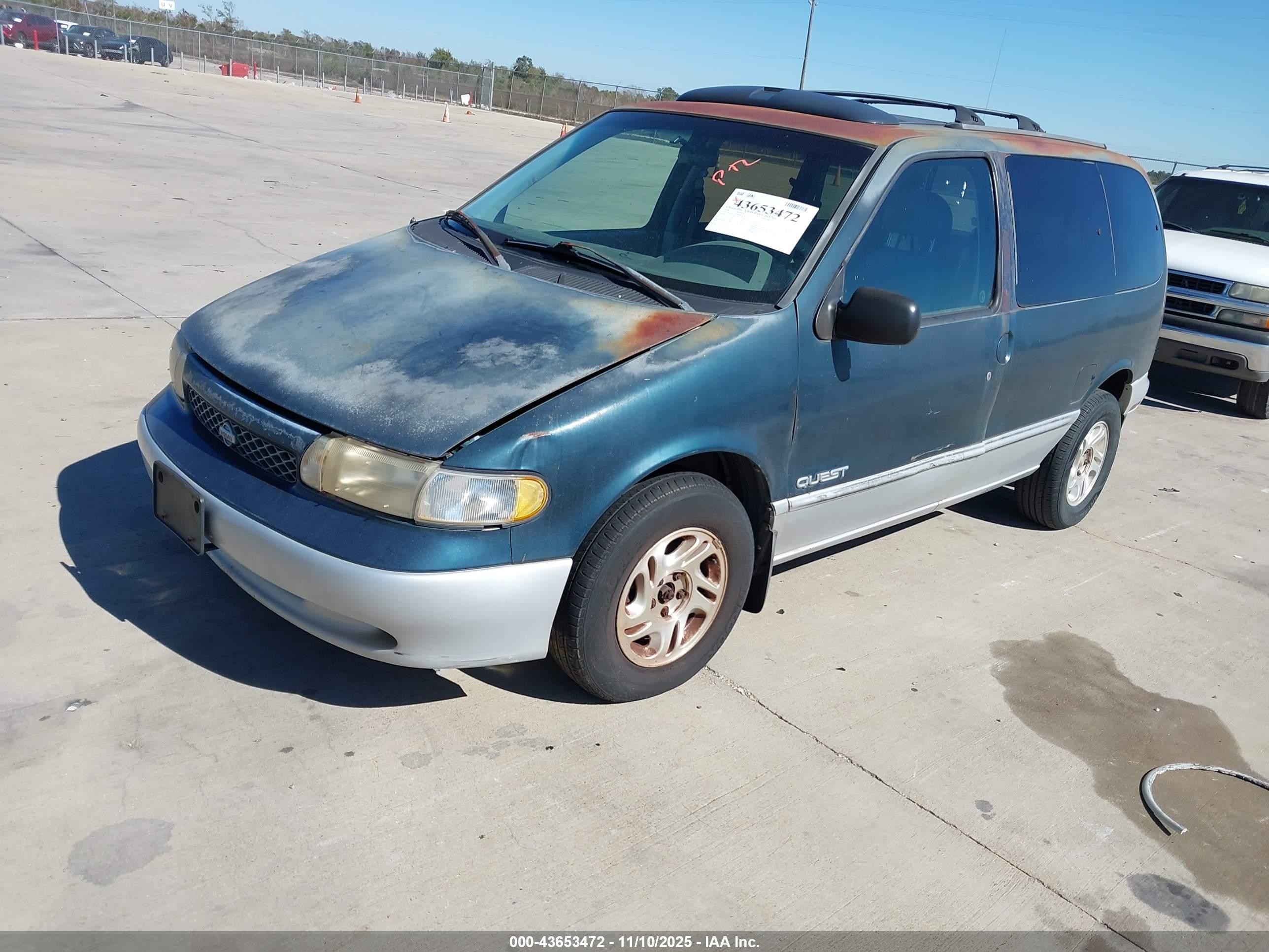 1998 Nissan Quest Gxe/xe Green vin: 4N2ZN1115WD811524