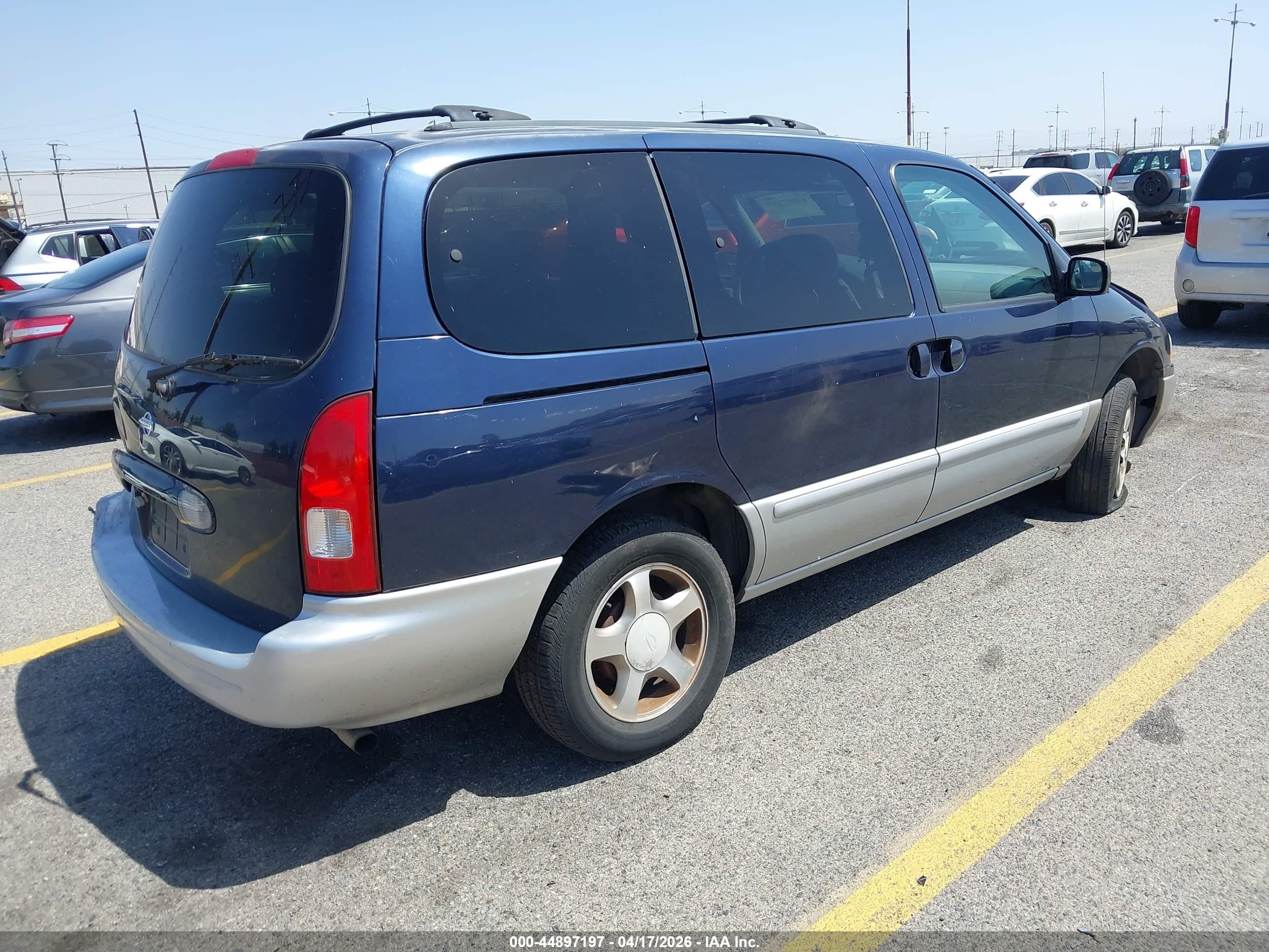 2001 Nissan Quest Gxe Черный vin: 4N2ZN15T01D808664