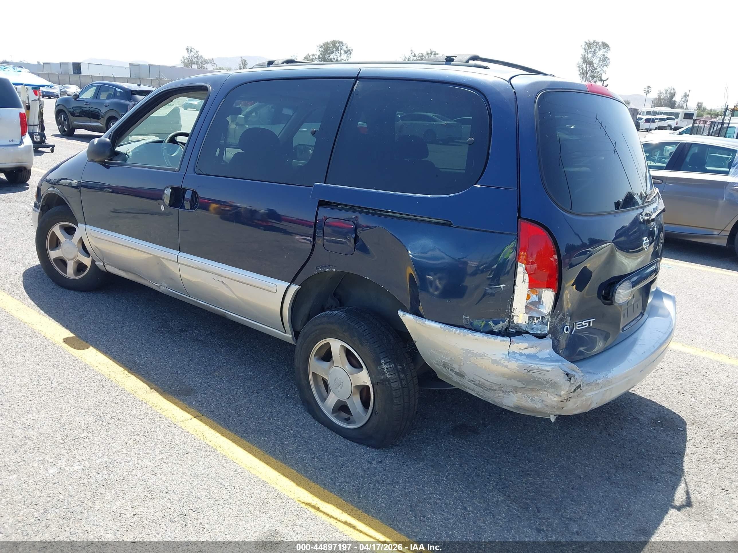 2001 Nissan Quest Gxe Черный vin: 4N2ZN15T01D808664