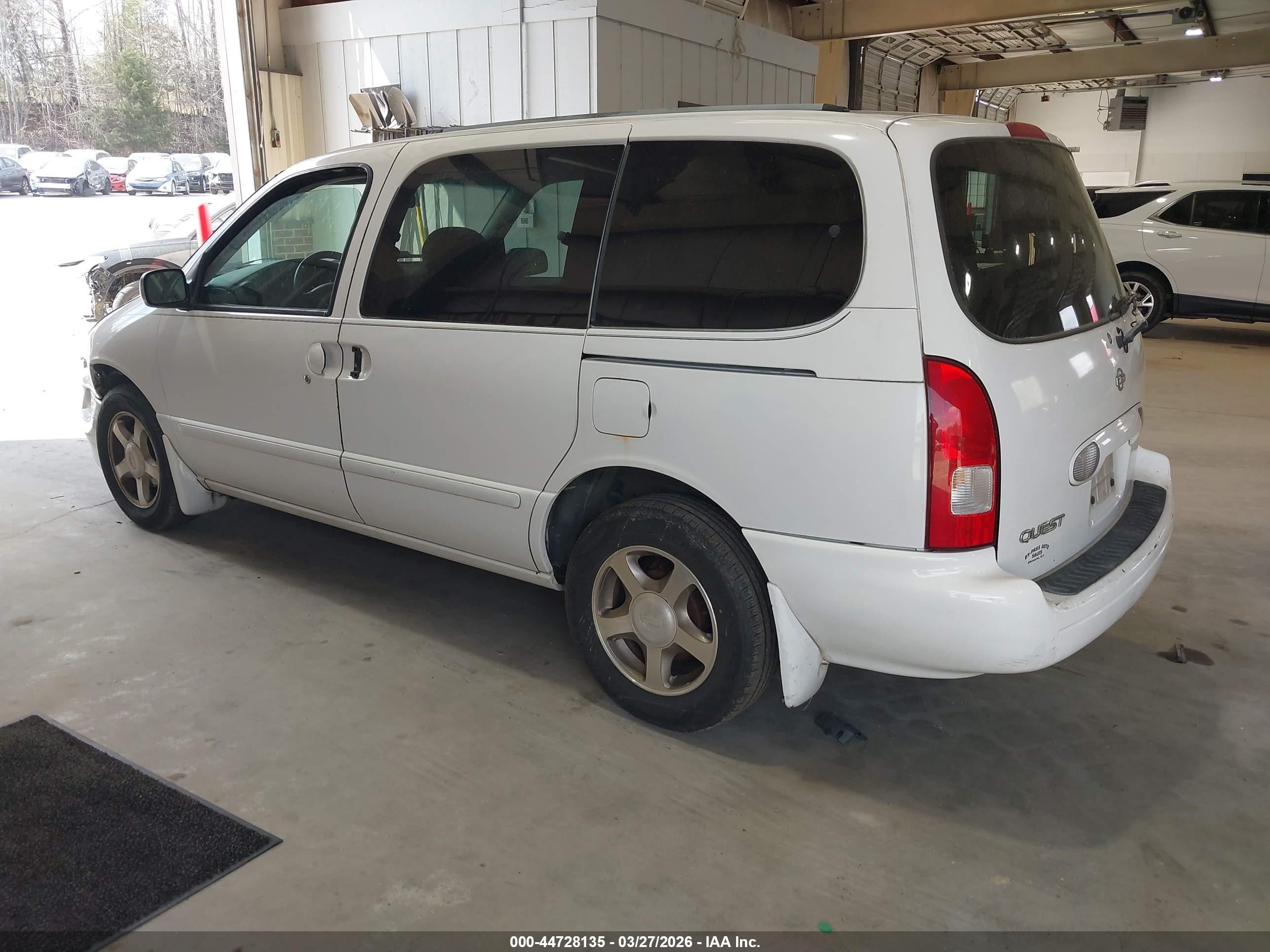 2001 Nissan Quest Gxe Белый vin: 4N2ZN15T31D827337