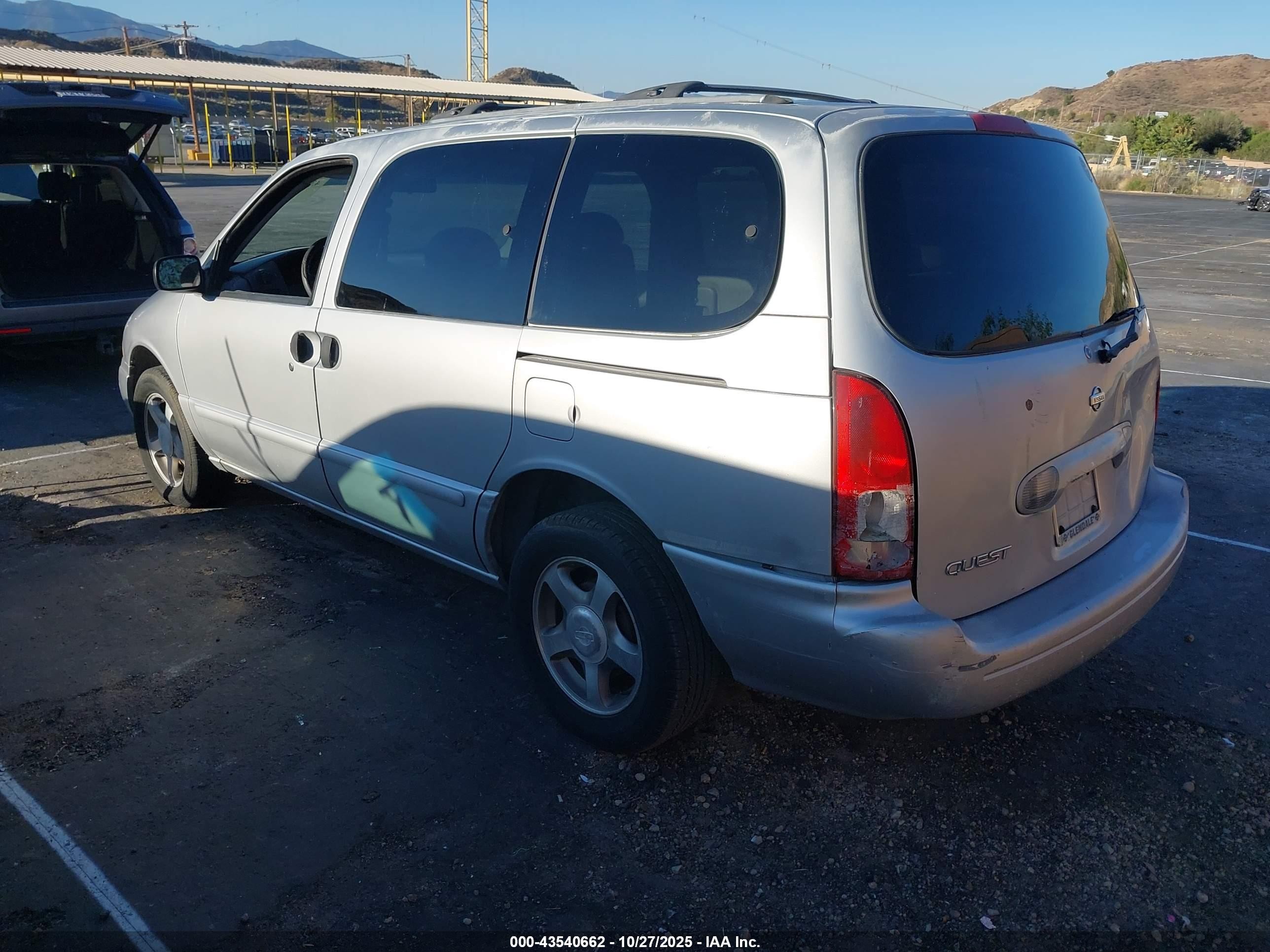 2001 Nissan Quest Gxe Silver vin: 4N2ZN15T41D820008