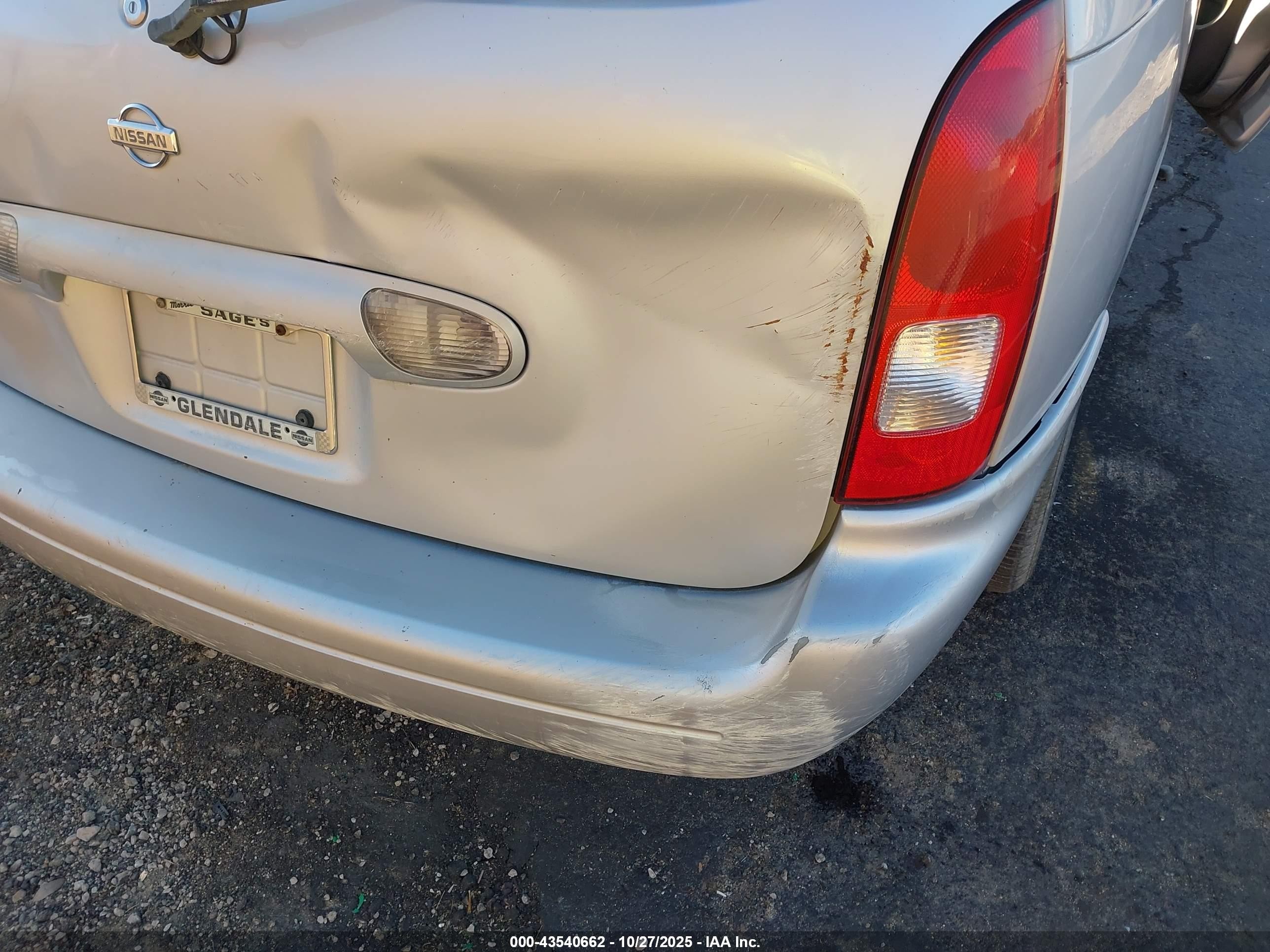 2001 Nissan Quest Gxe Silver vin: 4N2ZN15T41D820008