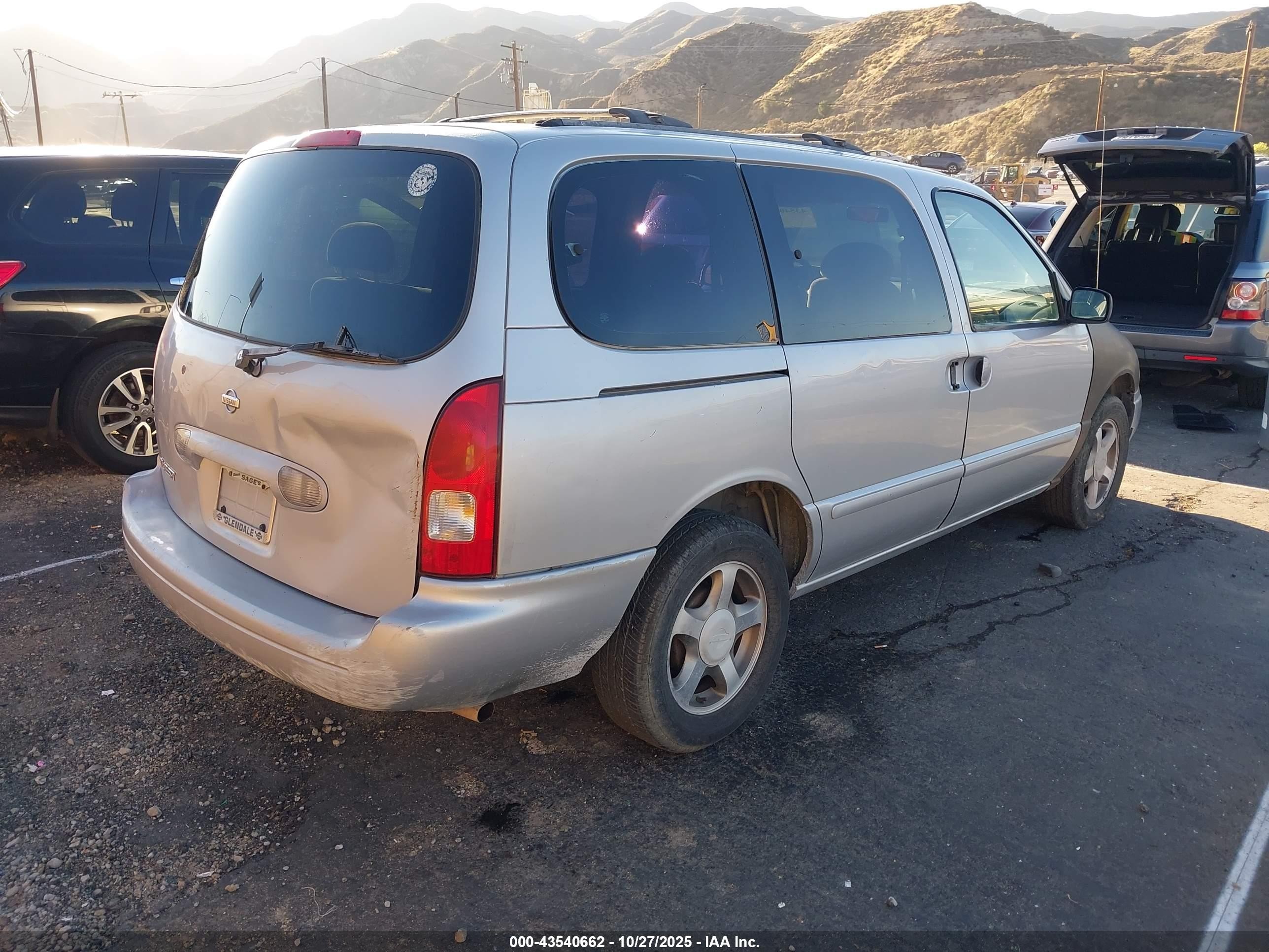 2001 Nissan Quest Gxe Silver vin: 4N2ZN15T41D820008