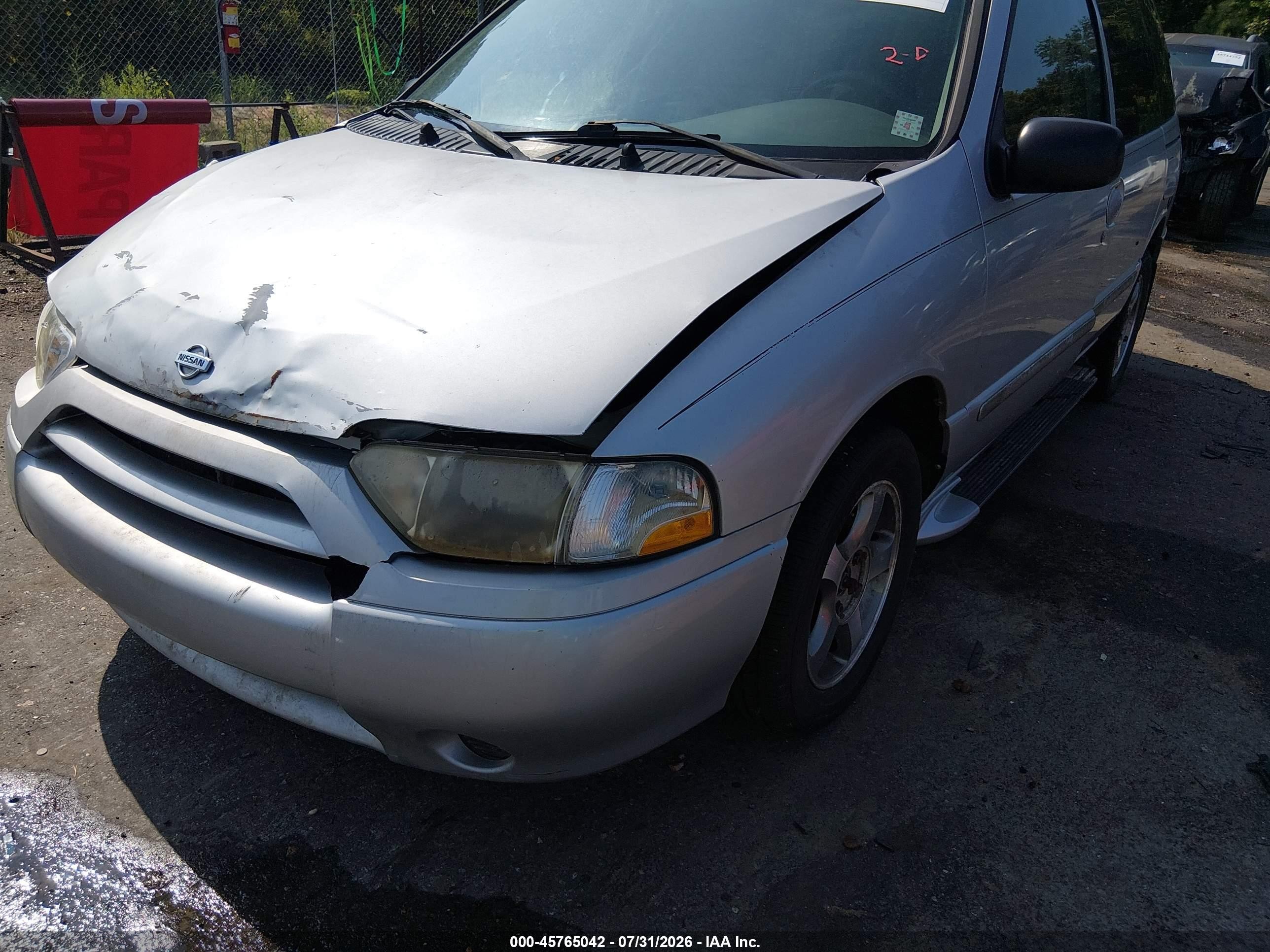 2001 Nissan Quest Gxe Серебряный vin: 4N2ZN15T51D814069
