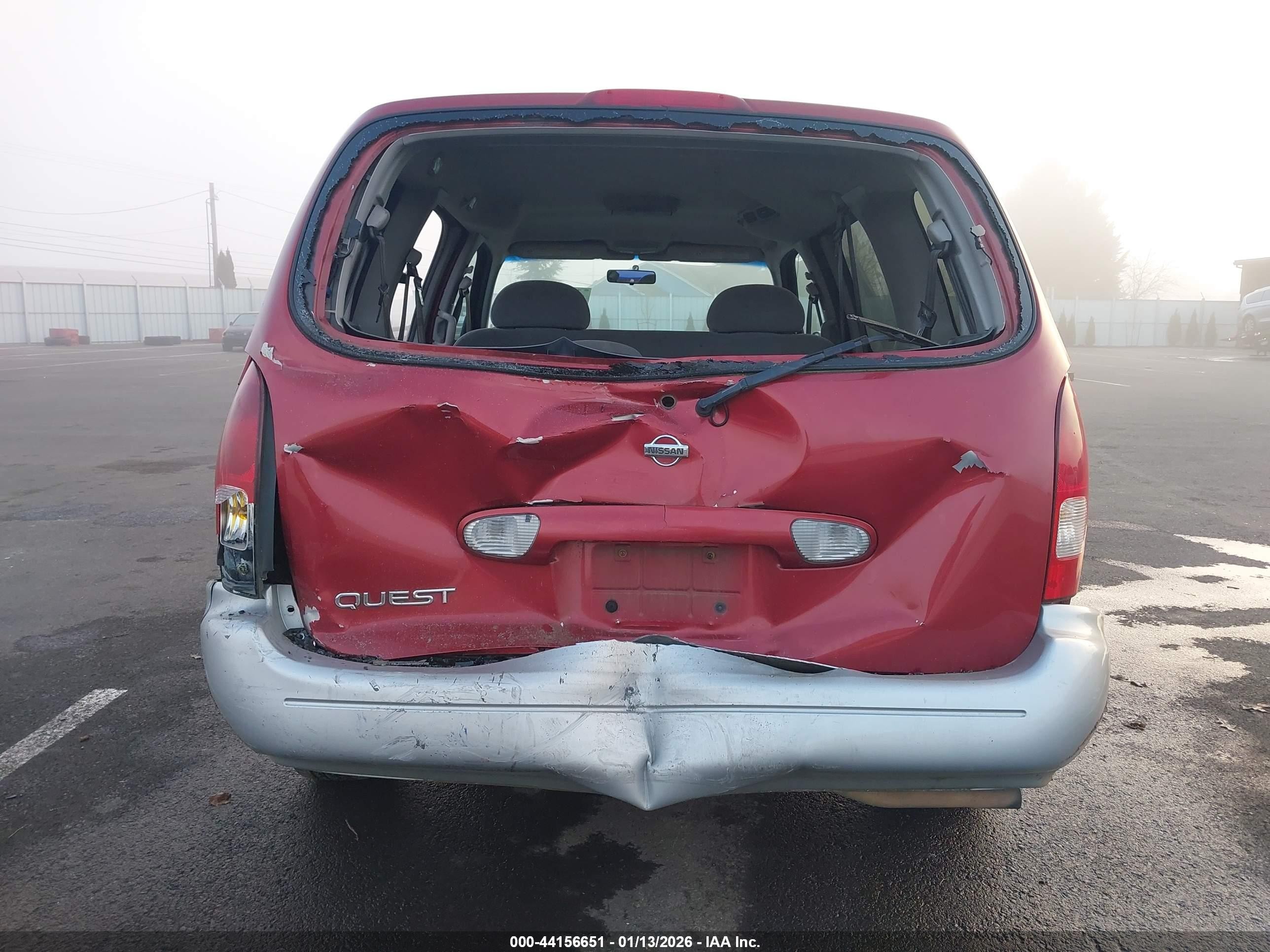 2002 Nissan Quest Gxe Красный vin: 4N2ZN15T52D811738