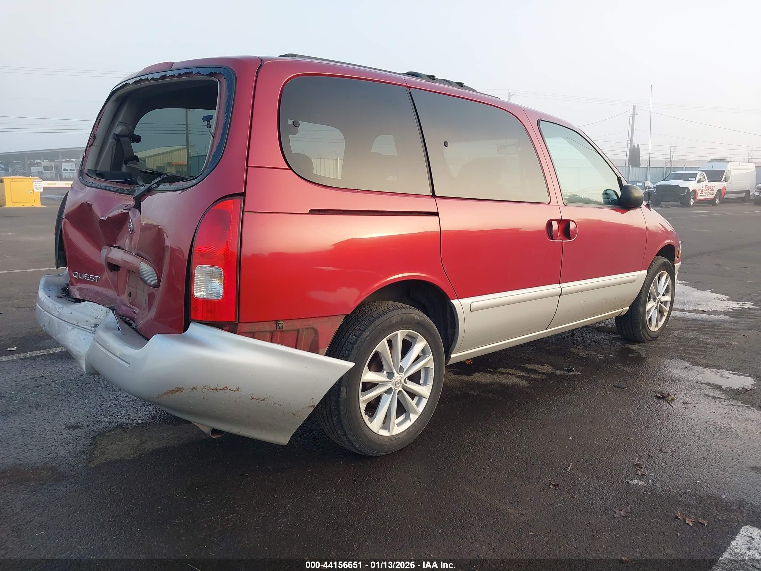 2002 Nissan Quest Gxe Красный vin: 4N2ZN15T52D811738