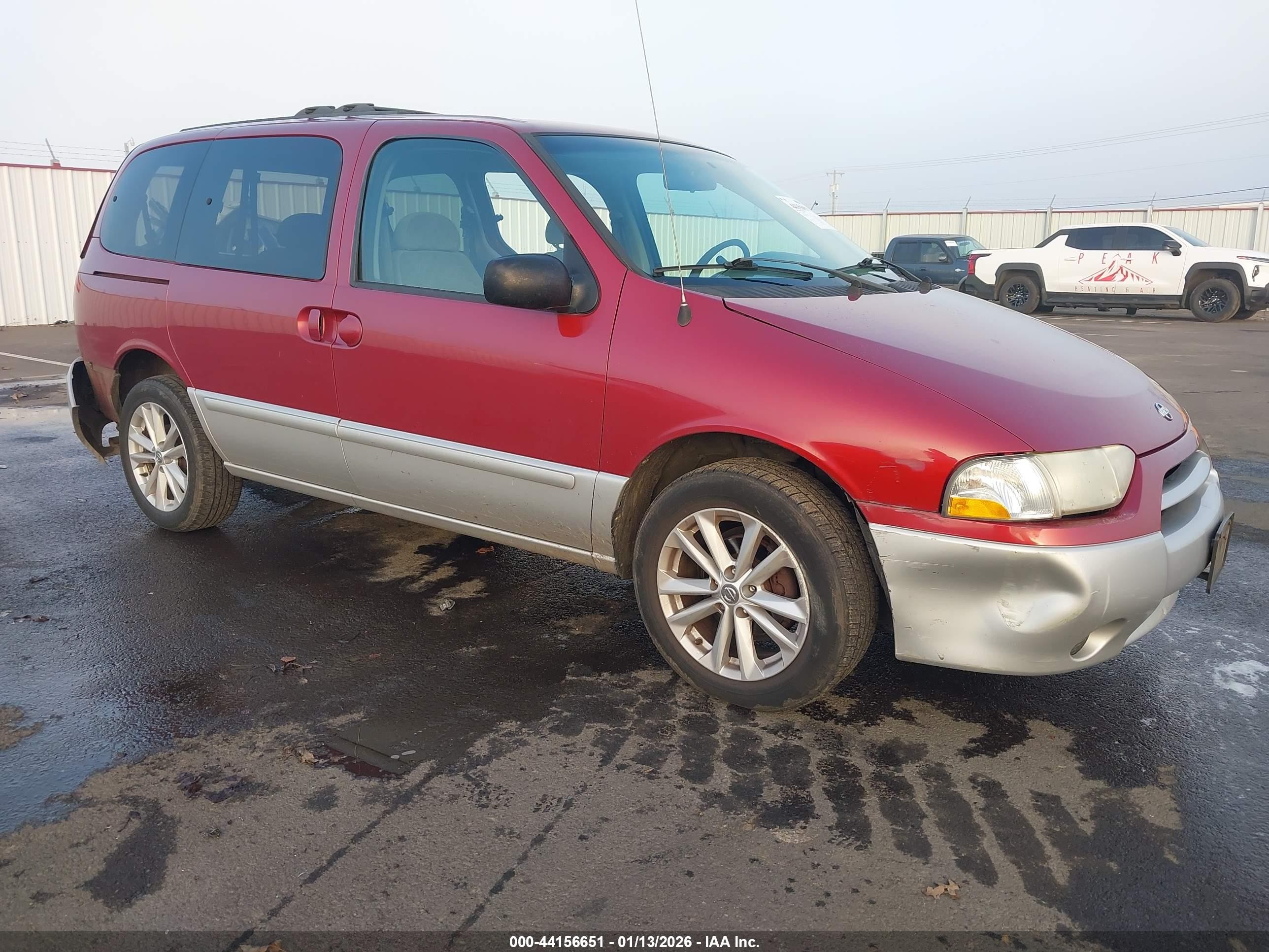 2002 Nissan Quest Gxe Red vin: 4N2ZN15T52D811738