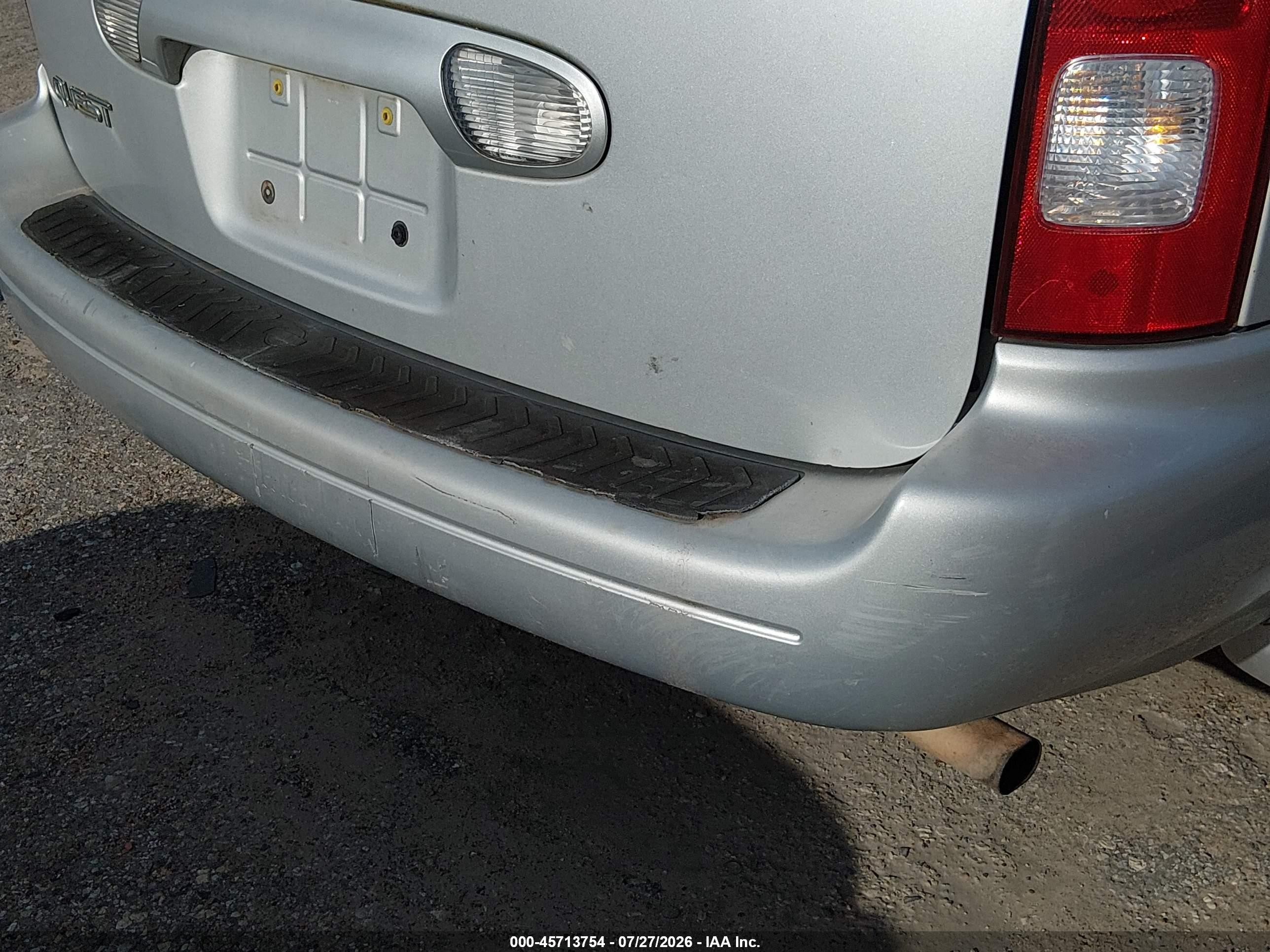 2002 Nissan Quest Gxe Silver vin: 4N2ZN15TX2D818880
