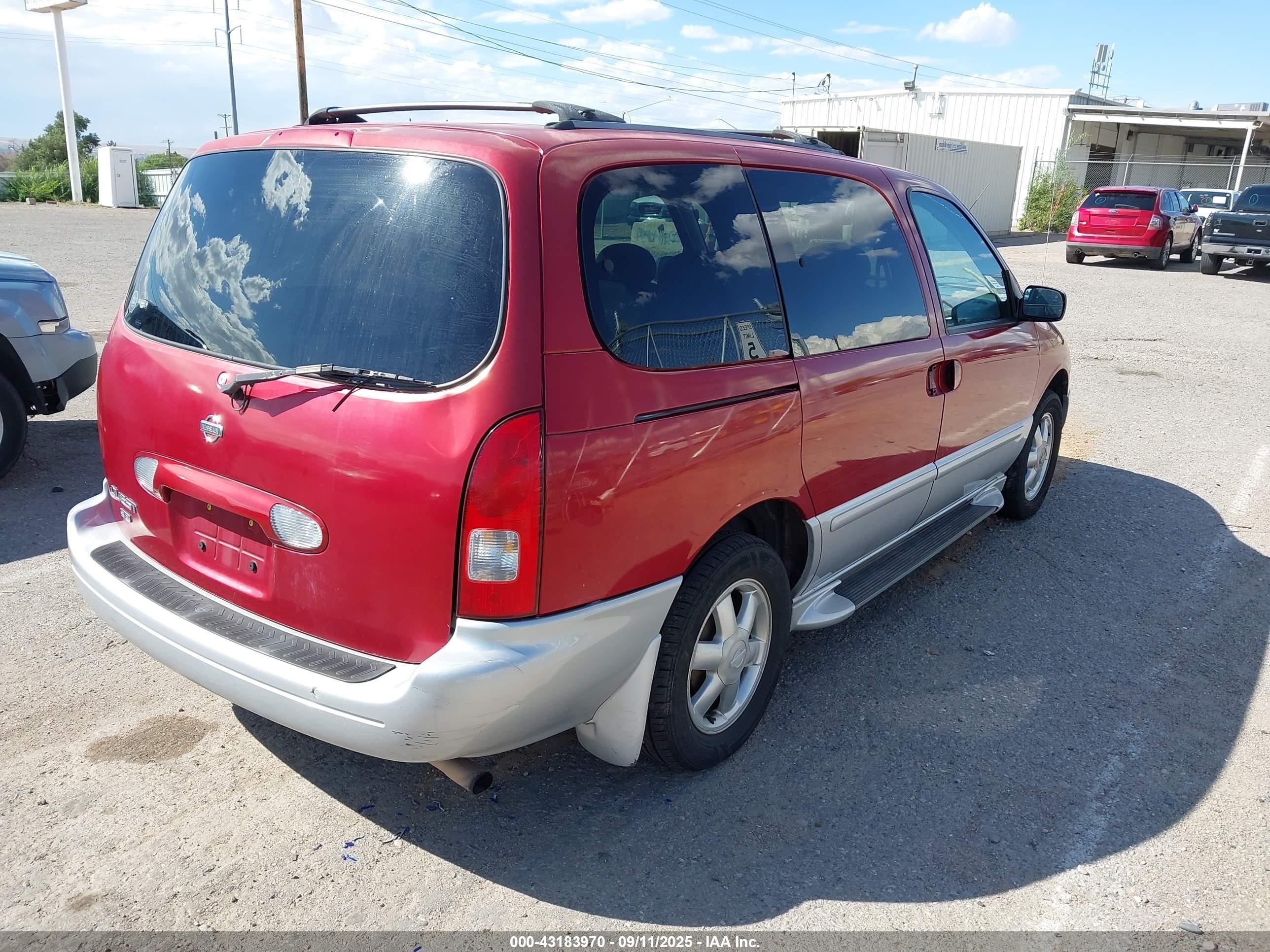2001 Nissan Quest Se Red vin: 4N2ZN16T21D829000