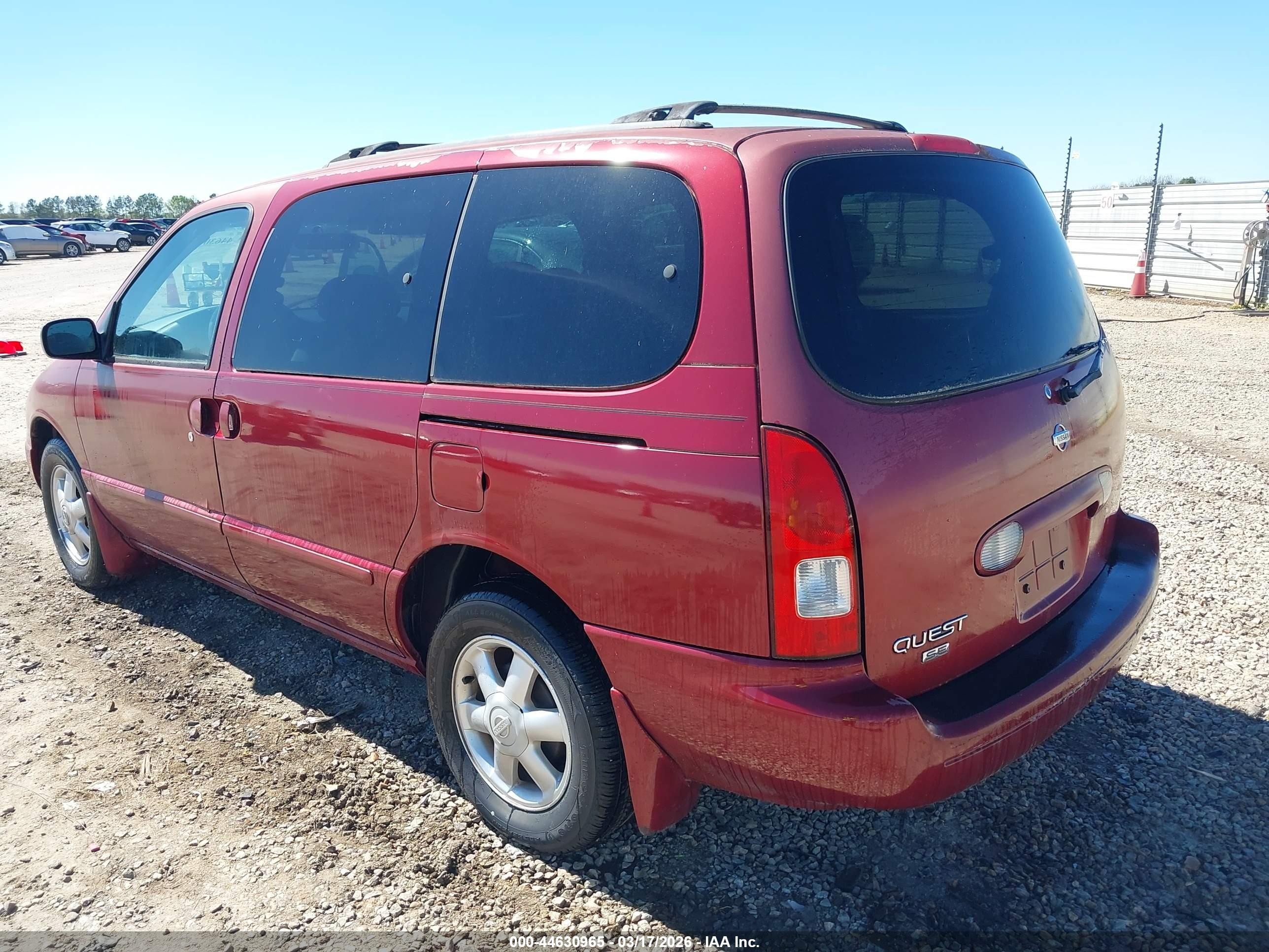 2001 Nissan Quest Se Red vin: 4N2ZN16T31D830270