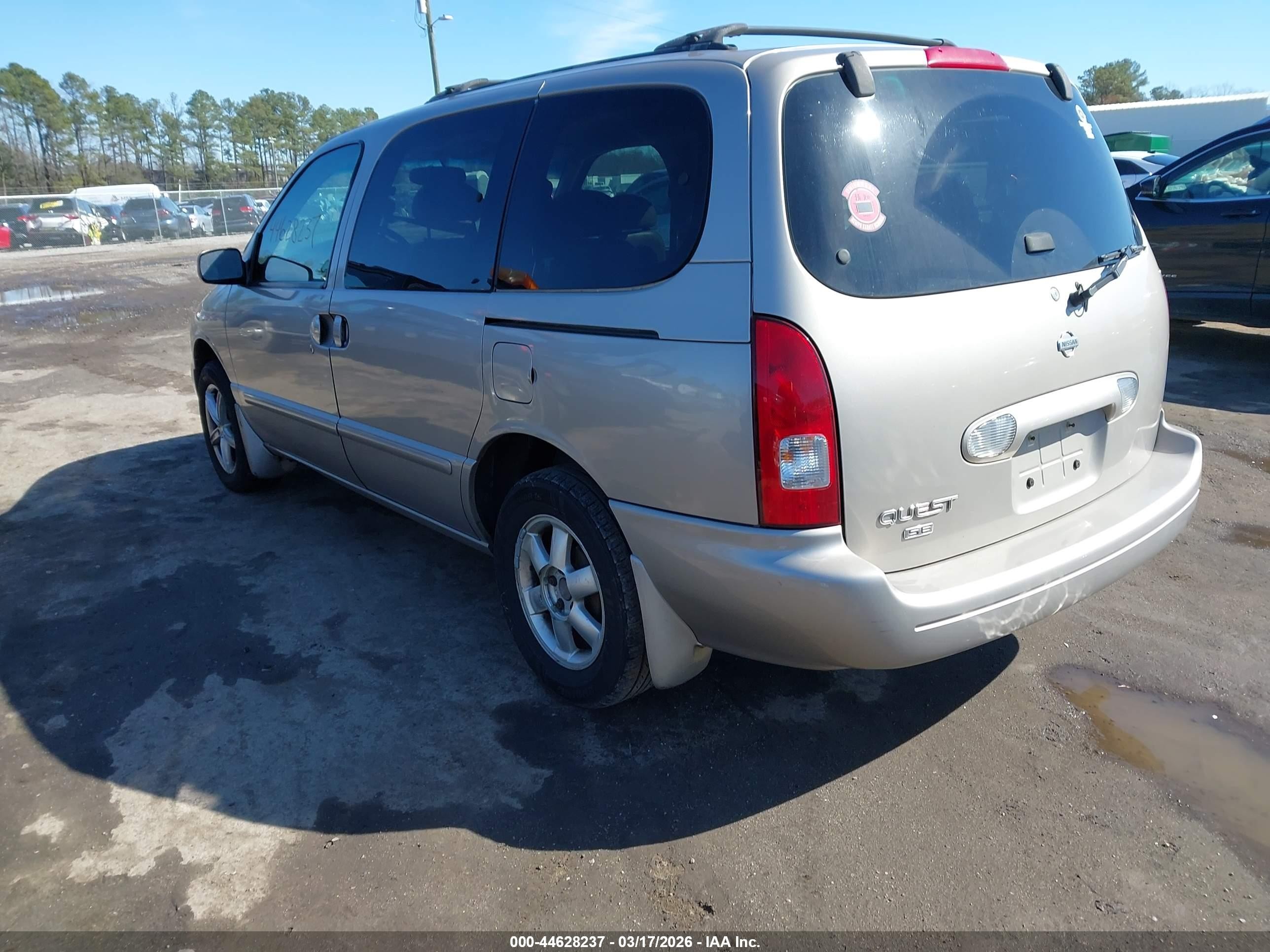2001 Nissan Quest Se Gold vin: 4N2ZN16T41D815812