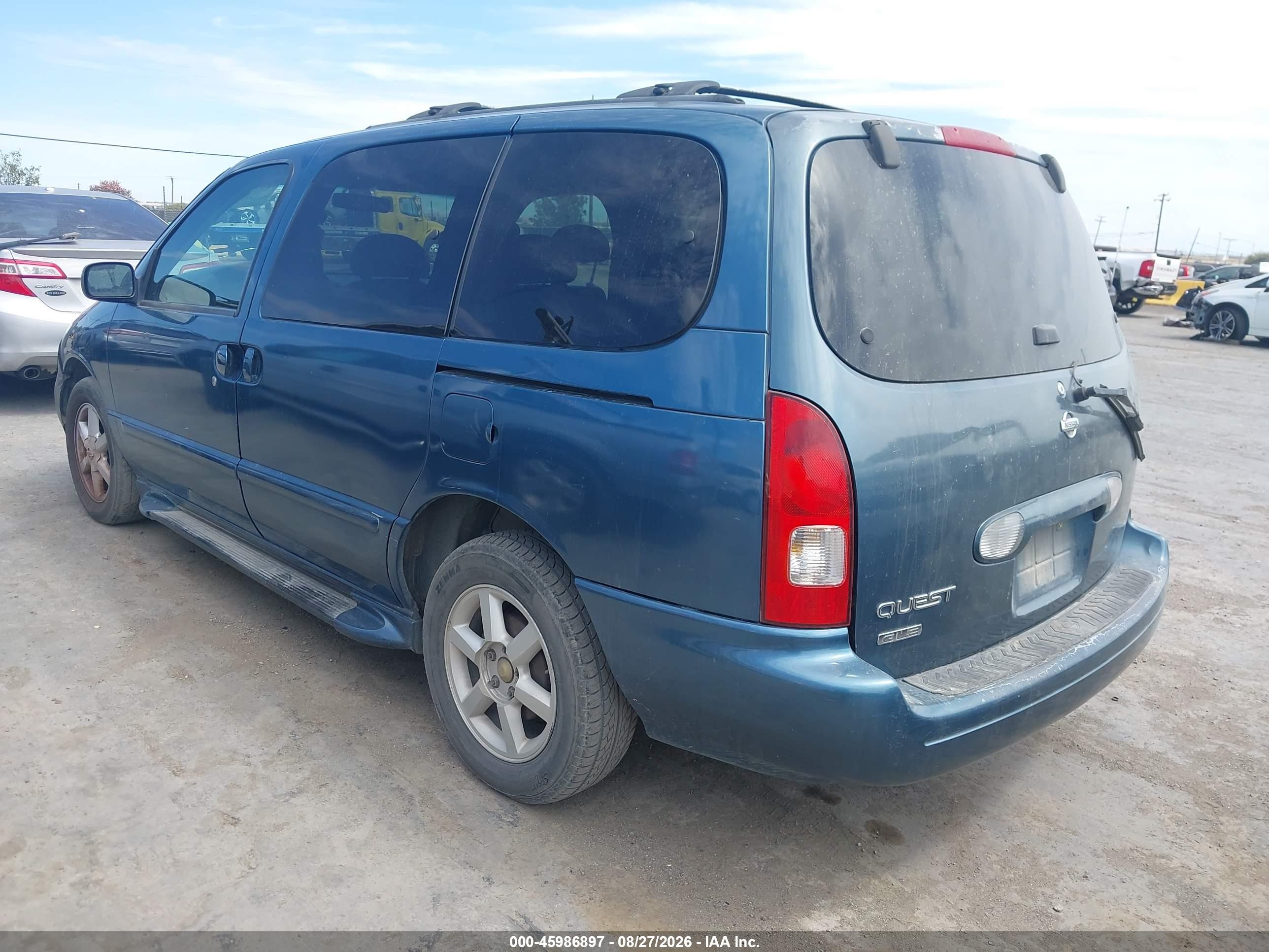 2001 Nissan Quest Gle Blue vin: 4N2ZN17T01D824490