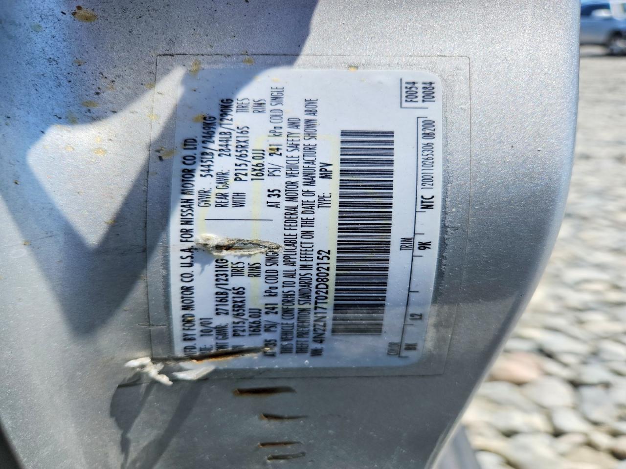 2002 Nissan Quest Gle Silver vin: 4N2ZN17T02D802152