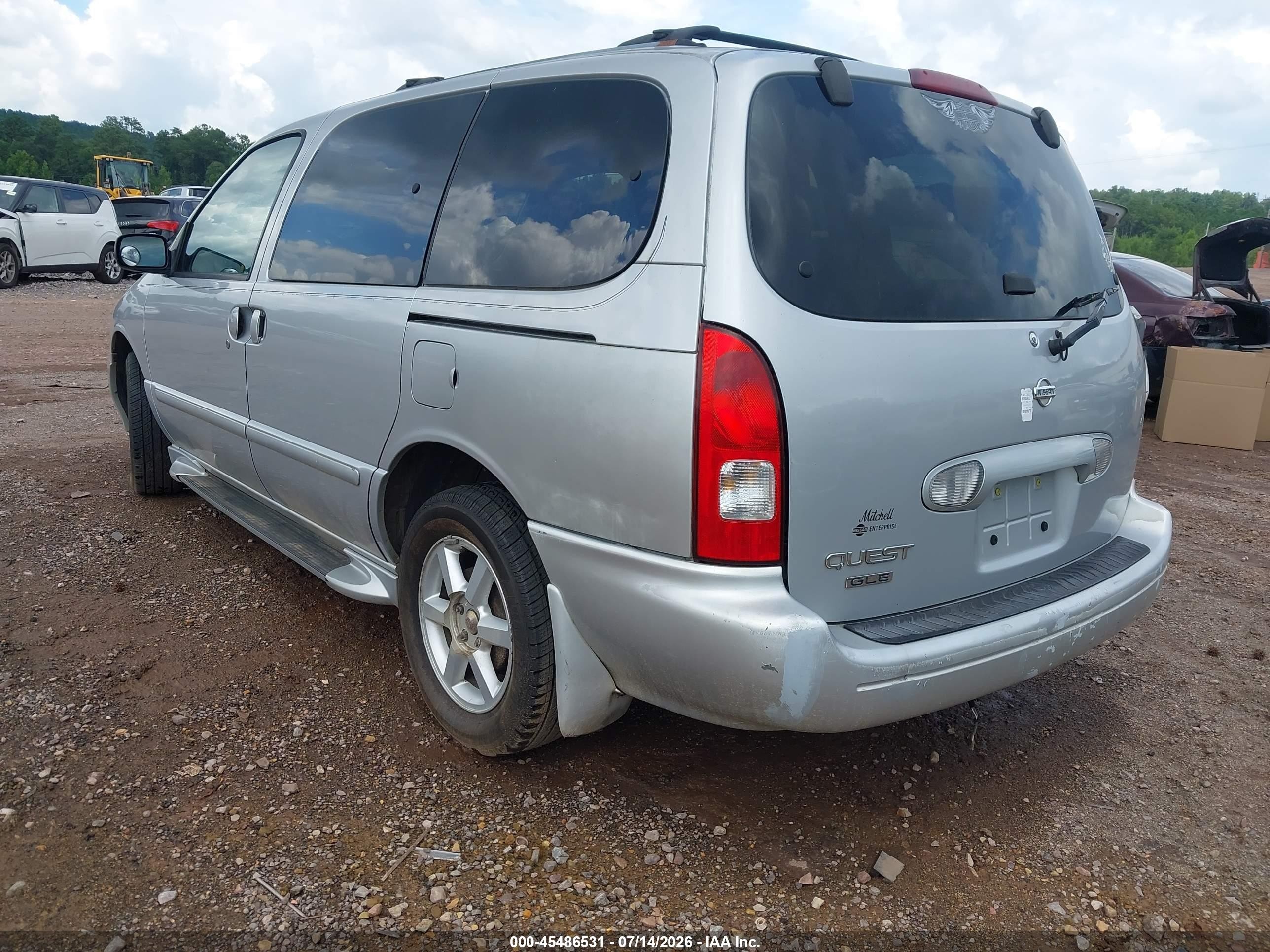 2001 Nissan Quest Gle Silver vin: 4N2ZN17T11D821419