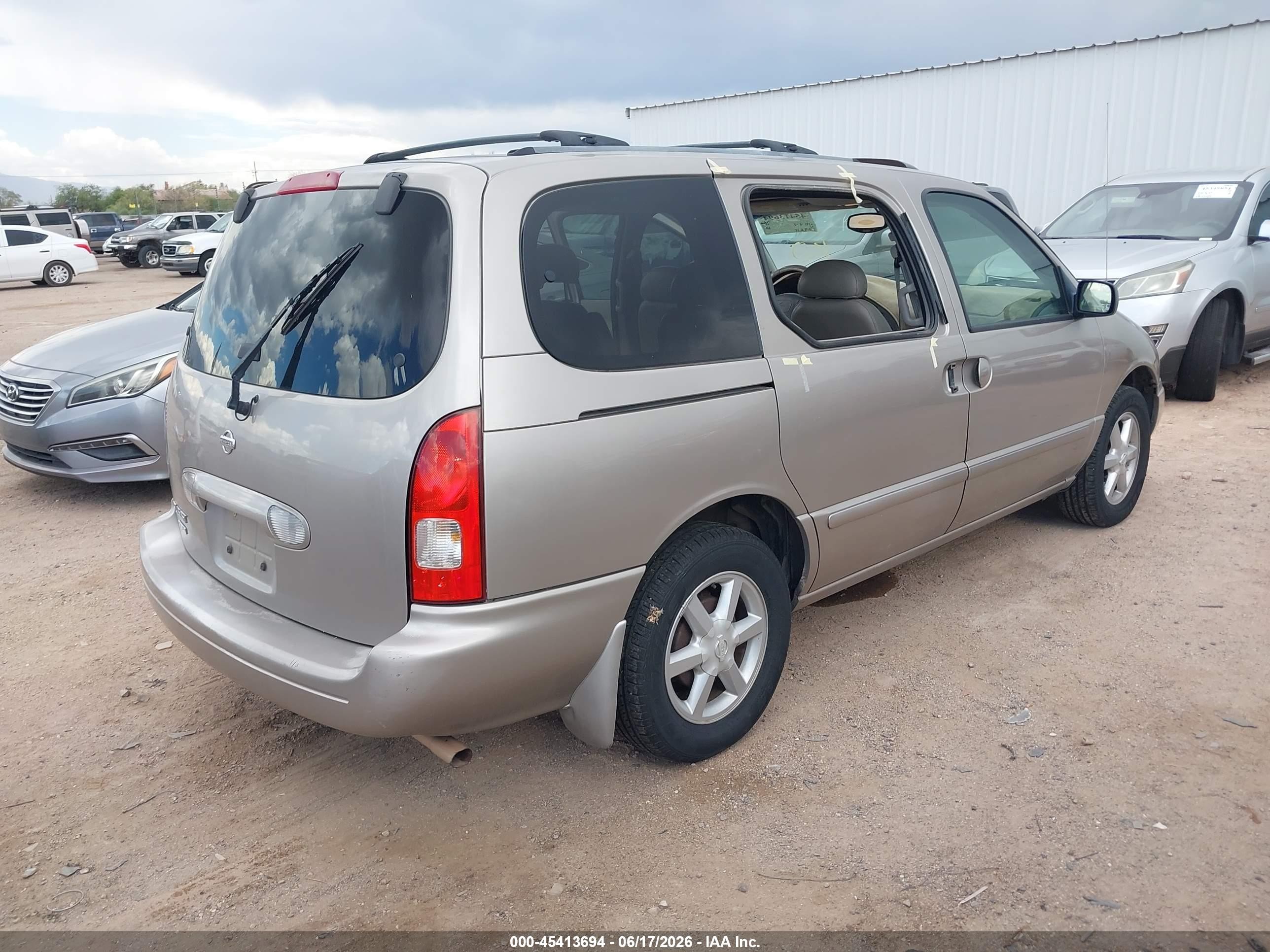 2001 Nissan Quest Gle Champagne vin: 4N2ZN17T21D829903