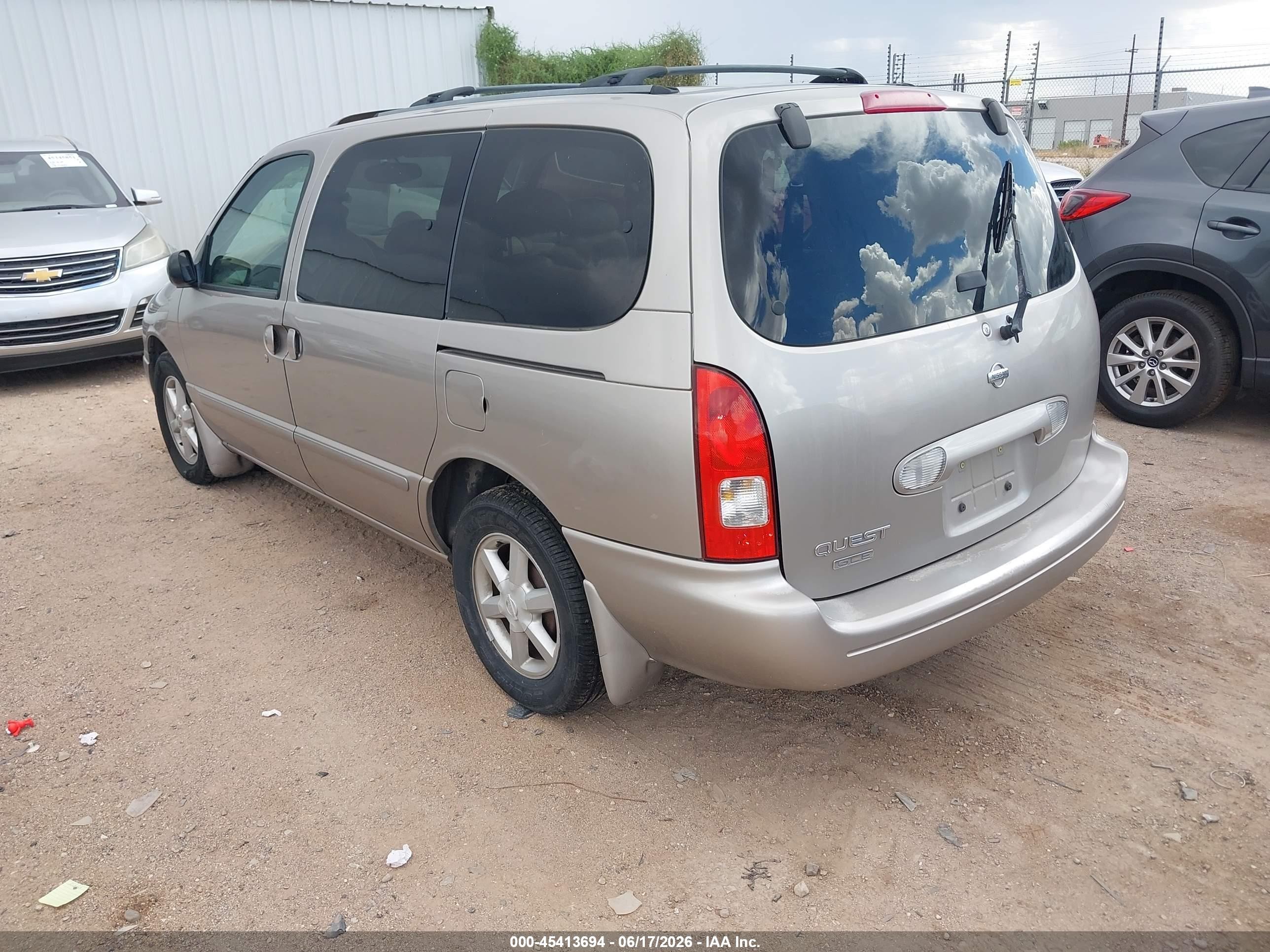 2001 Nissan Quest Gle Champagne vin: 4N2ZN17T21D829903