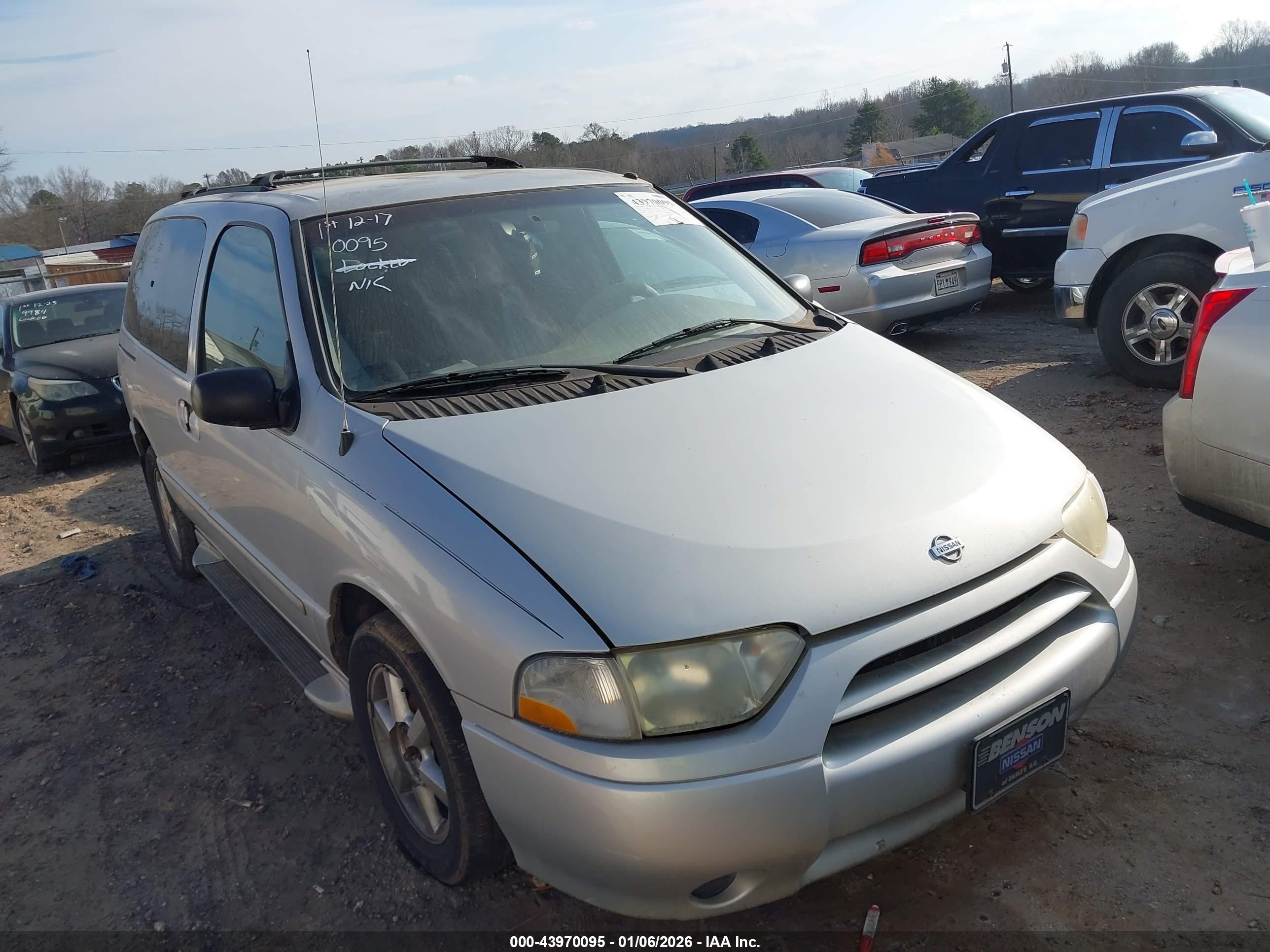 2002 Nissan Quest Gle Silver vin: 4N2ZN17TX2D813059