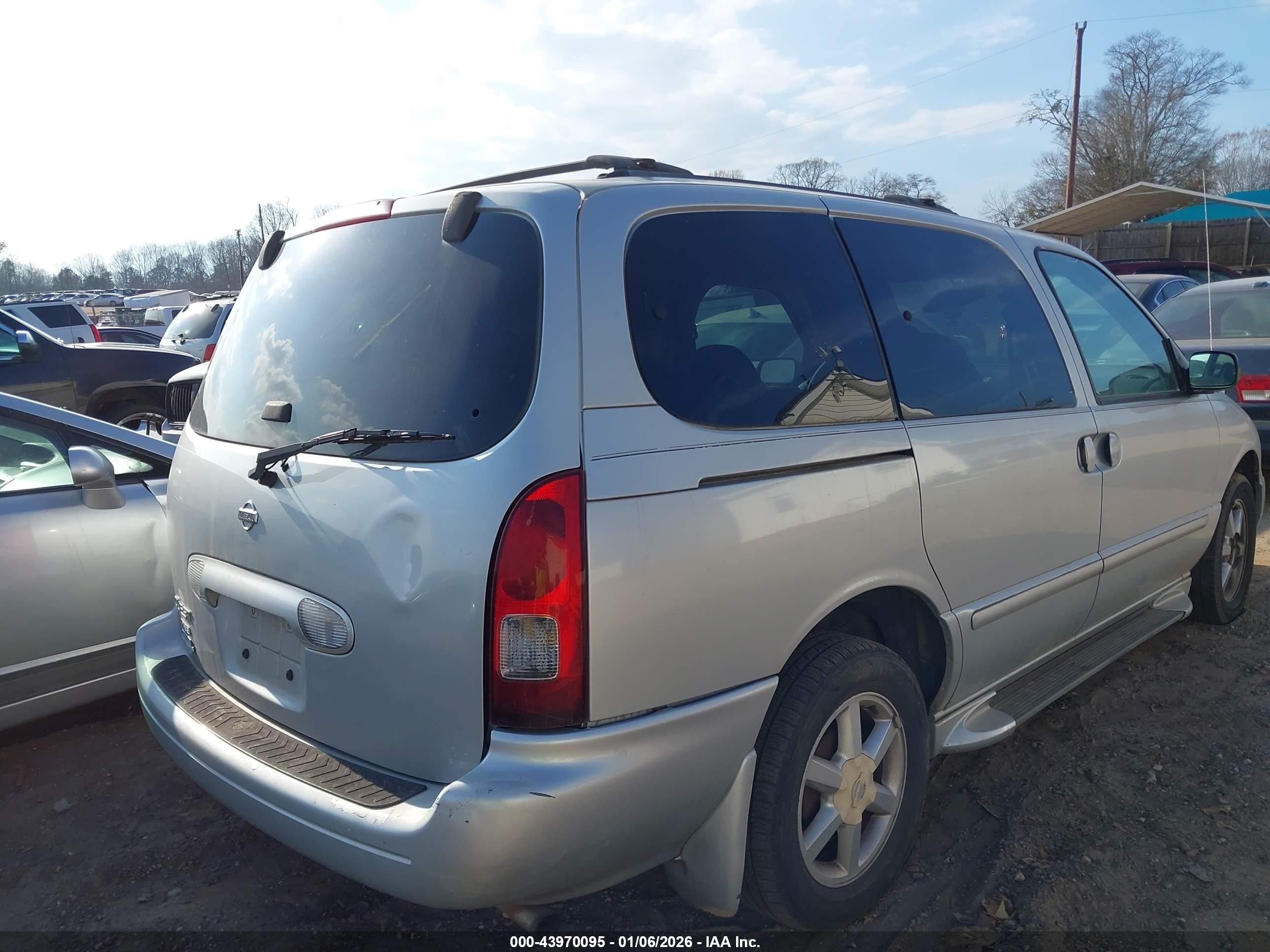 2002 Nissan Quest Gle Silver vin: 4N2ZN17TX2D813059