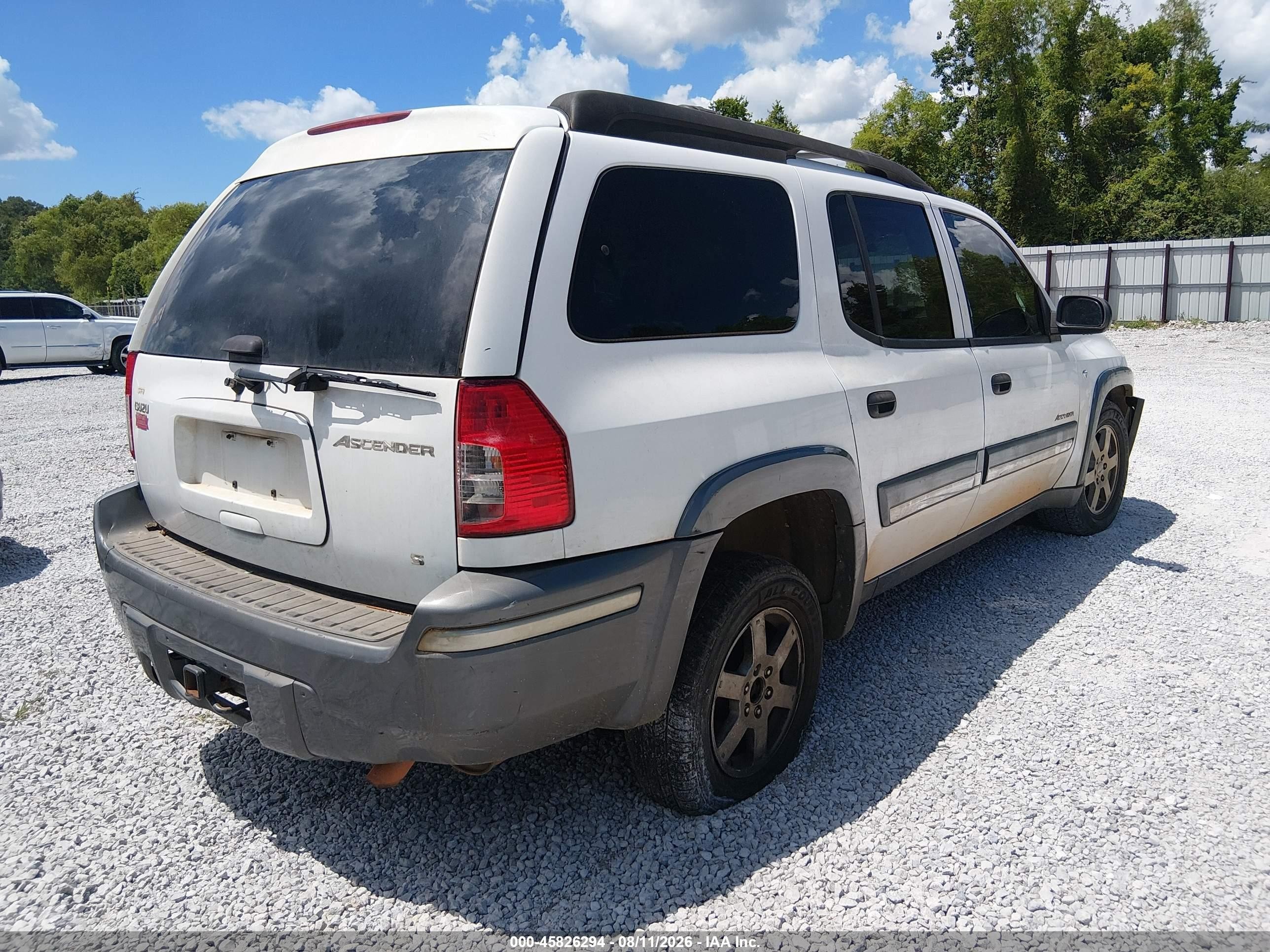 2004 Isuzu Ascender S White vin: 4NUES16S746701897