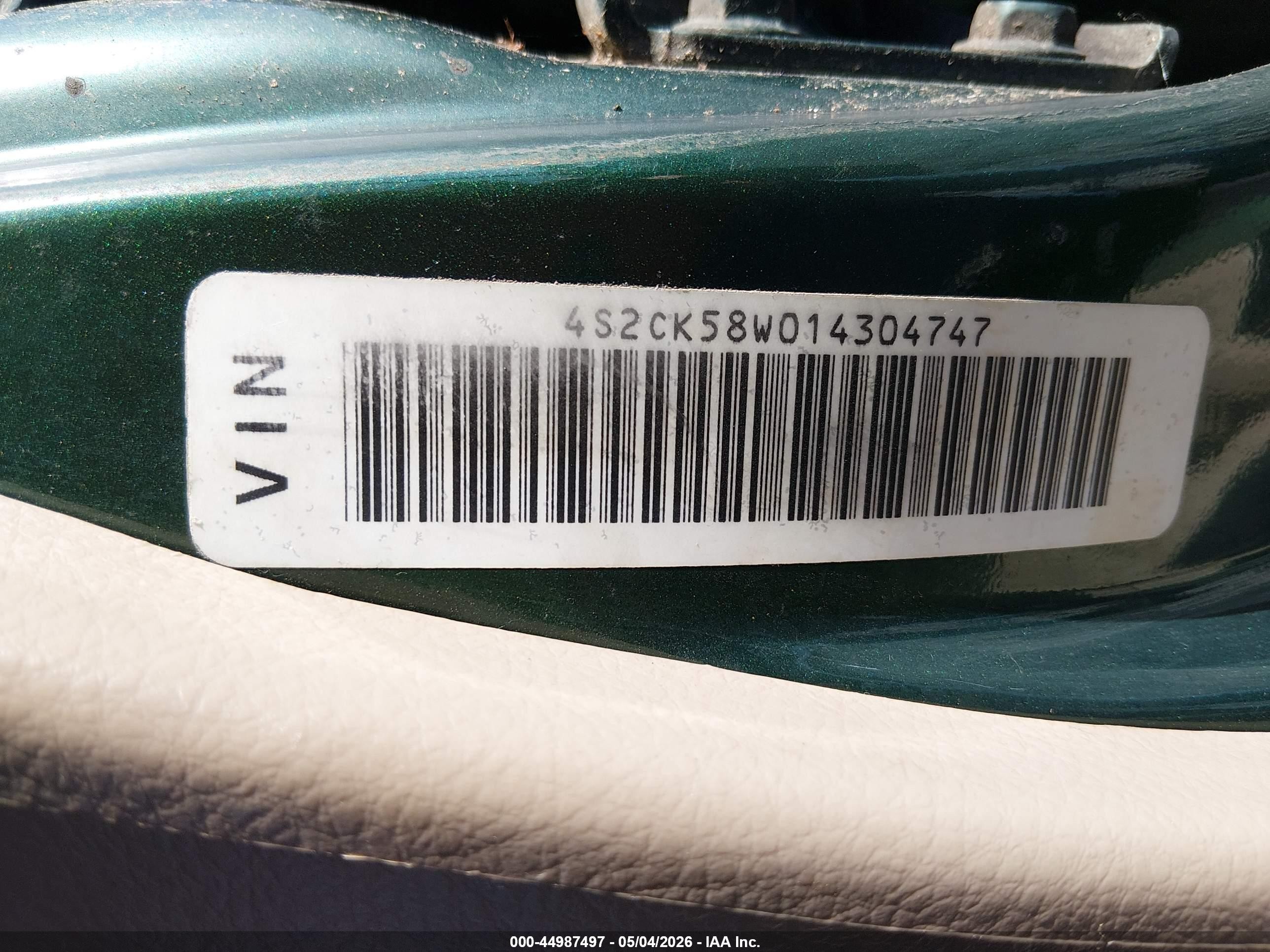 2001 Isuzu Rodeo Ls 3.2l V6/lse 3.2l V6/s 3.2l V6 Green vin: 4S2CK58W014304747