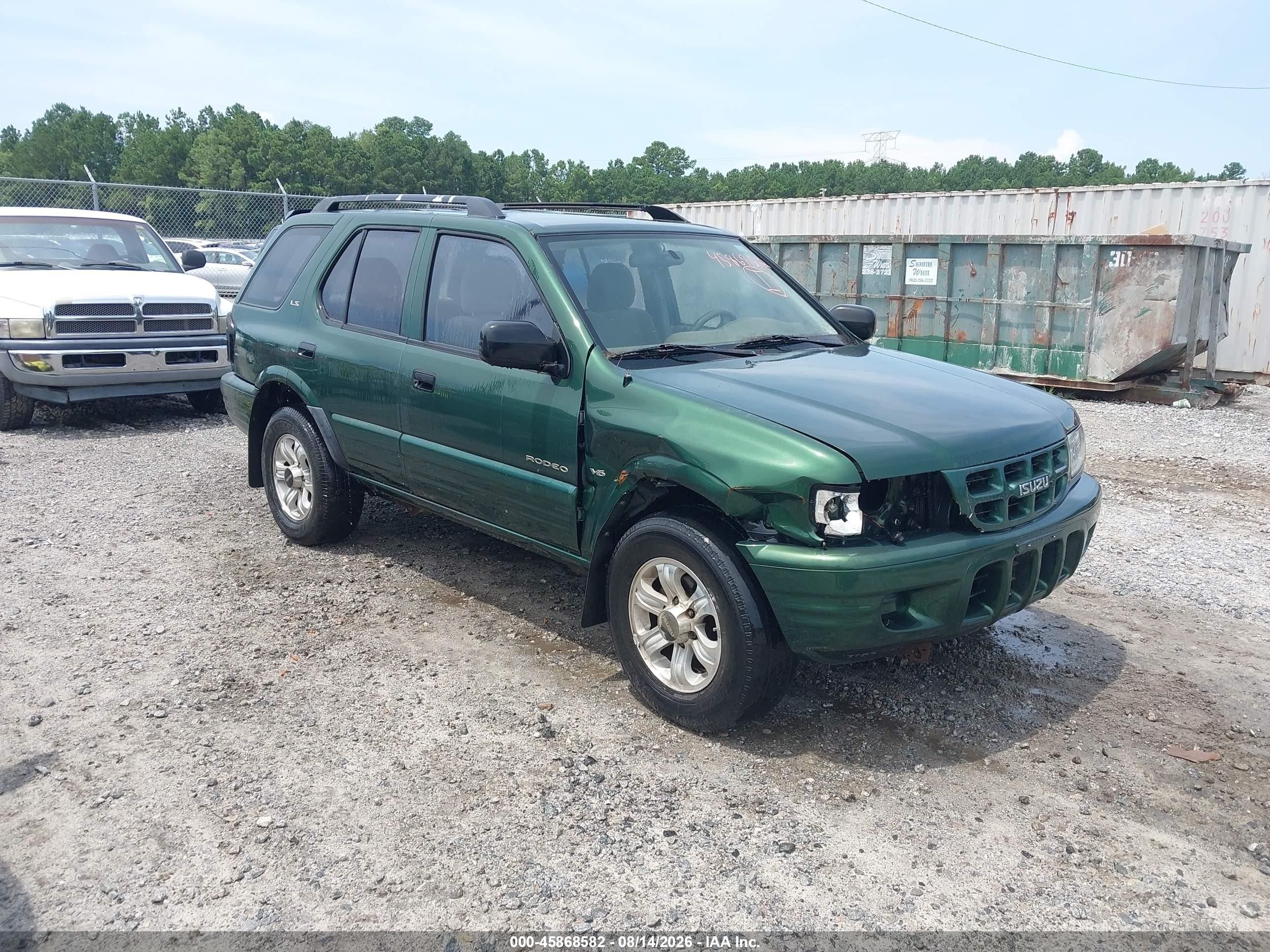 2000 Isuzu Rodeo Ls/lse/s 3.2l Green vin: 4S2CK58W4Y4334957
