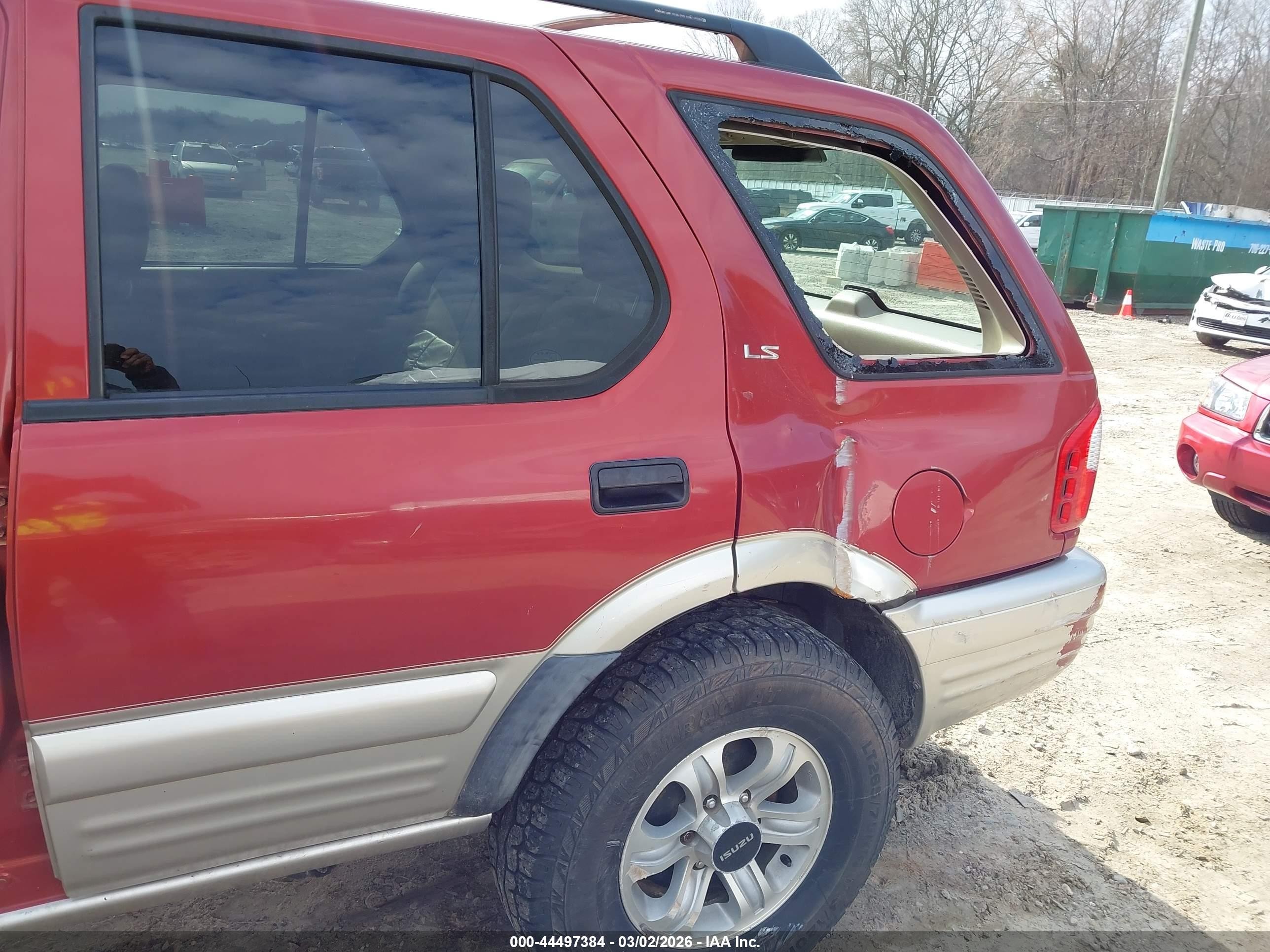 2001 Isuzu Rodeo Ls 3.2l V6/lse 3.2l V6/s 3.2l V6 Burgundy vin: 4S2CK58W814336992